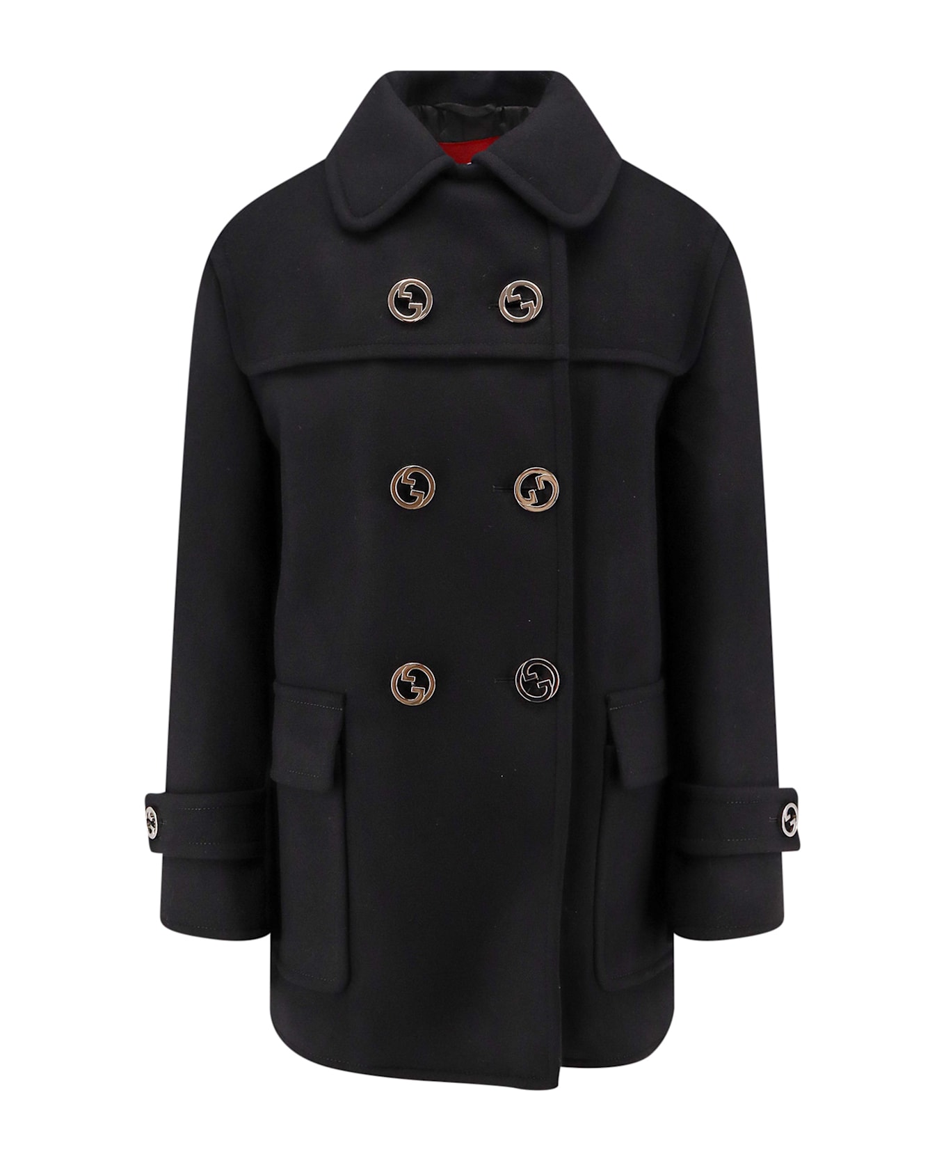 Gucci 
gg
 Double-breasted Coat - Black
