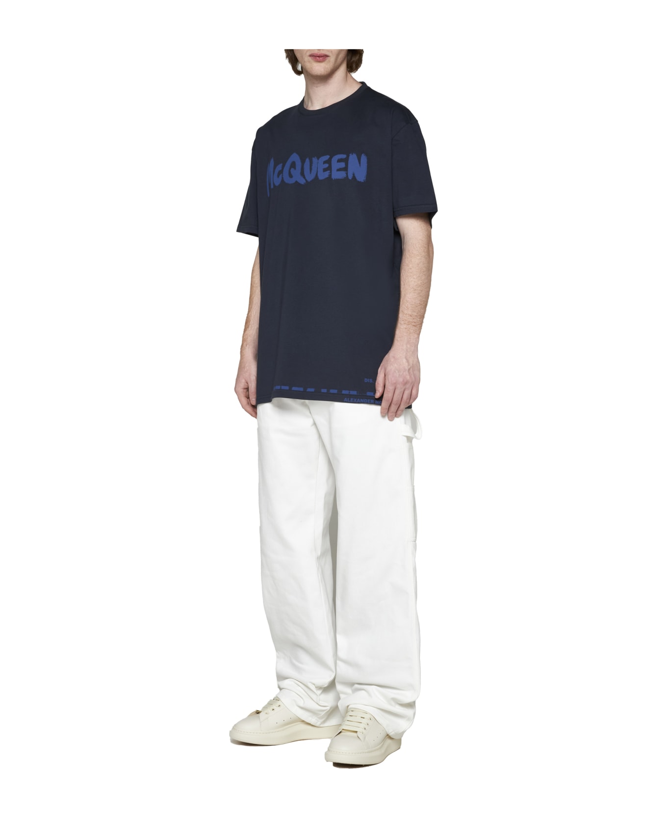 Alexander McQueen Printed T-shirt - Navy/cobalt シャツ