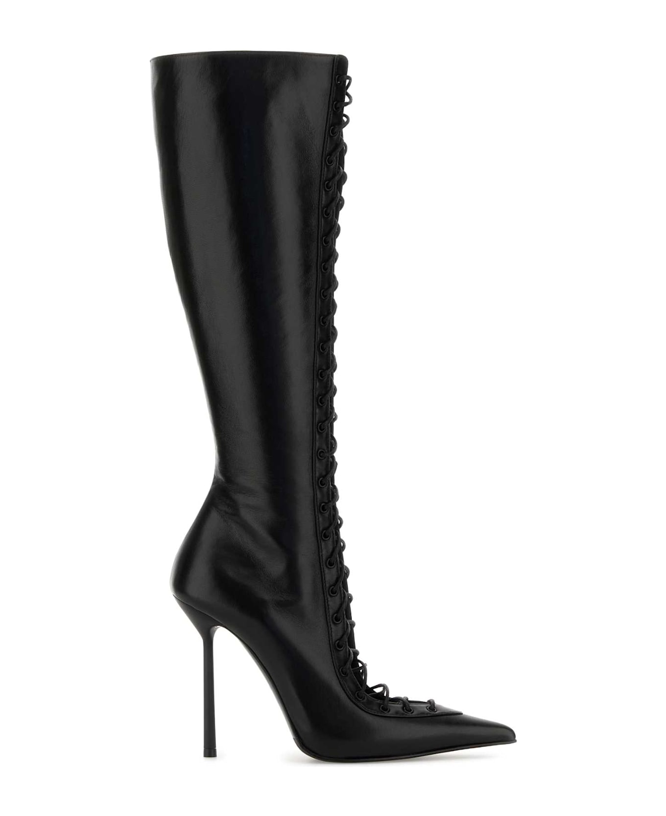 Le Silla Black Leather Colette Boots - NERONERO