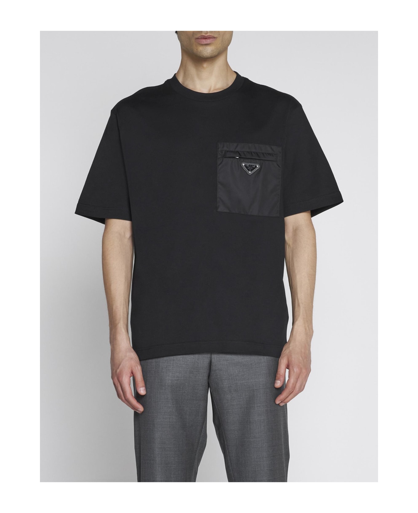 Prada Chest-pocket Cotton T-shirt - NERO