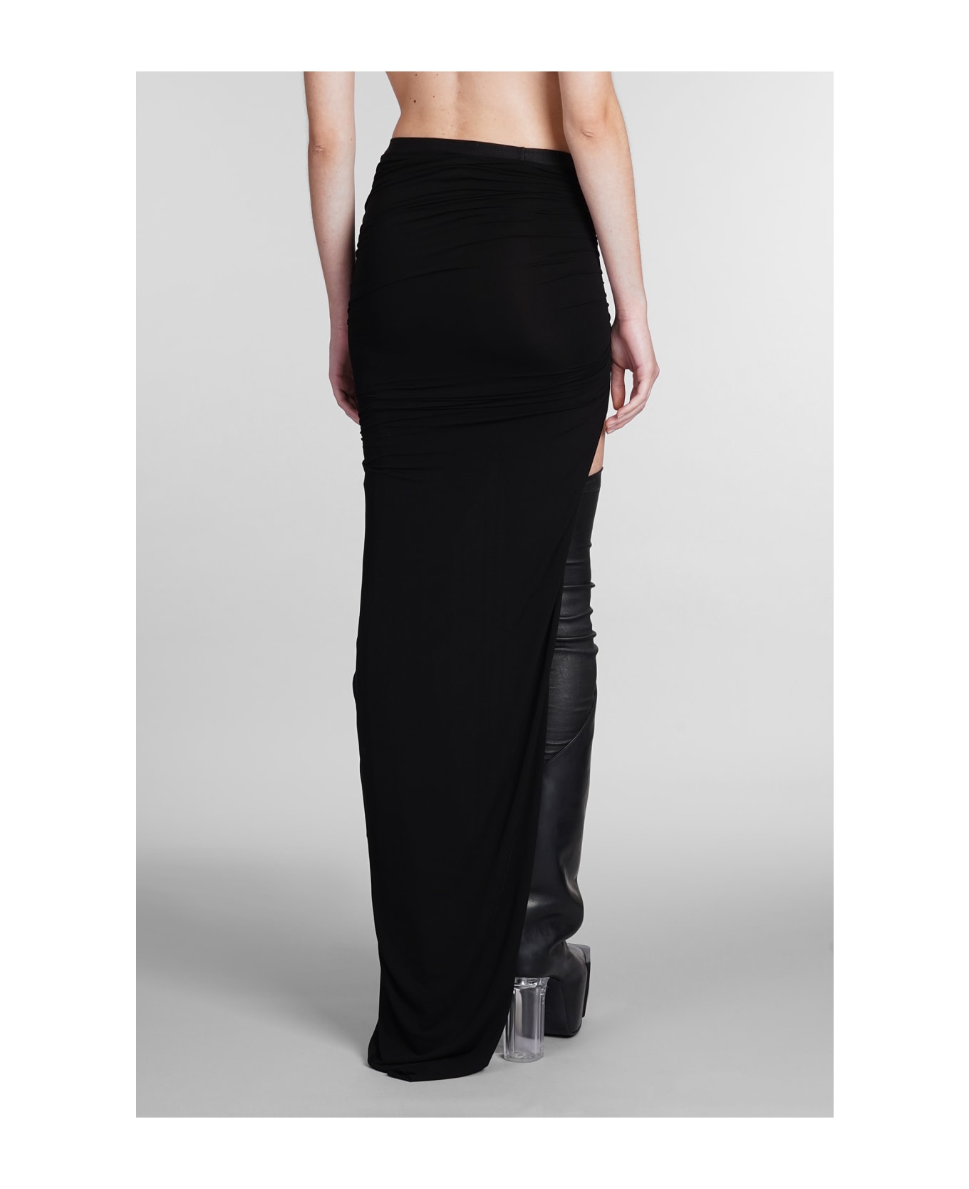 Rick Owens Edfu Skirt In Black Polyamide Polyester - black