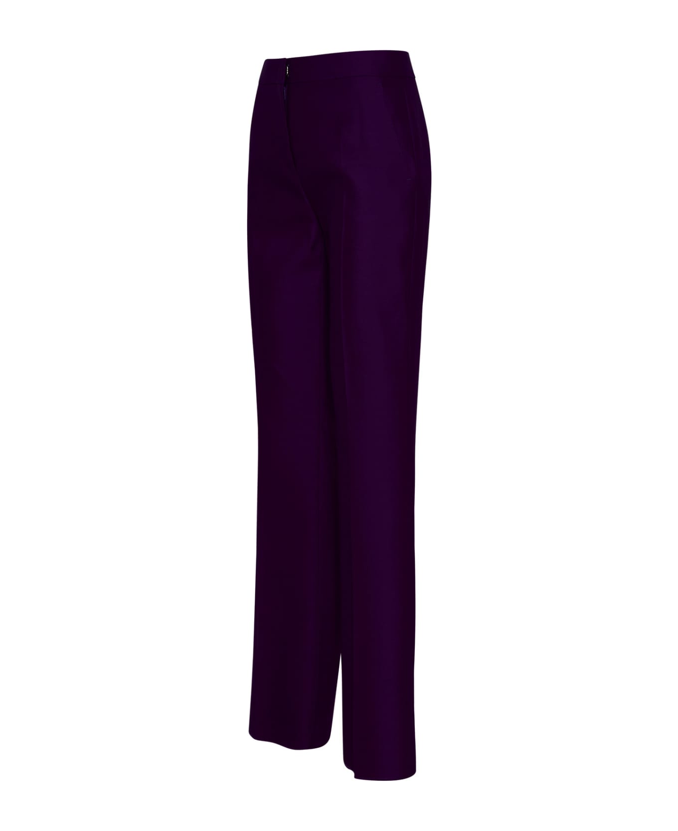 Max Mara Purple Wool Blend Zelia Pants - PURPLE