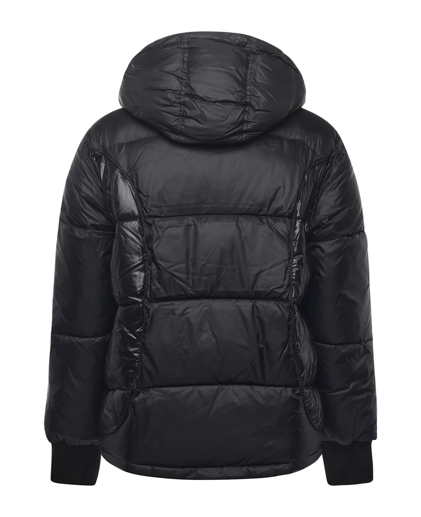 Philipp Plein Nylon Down Jacket With Logo - Black