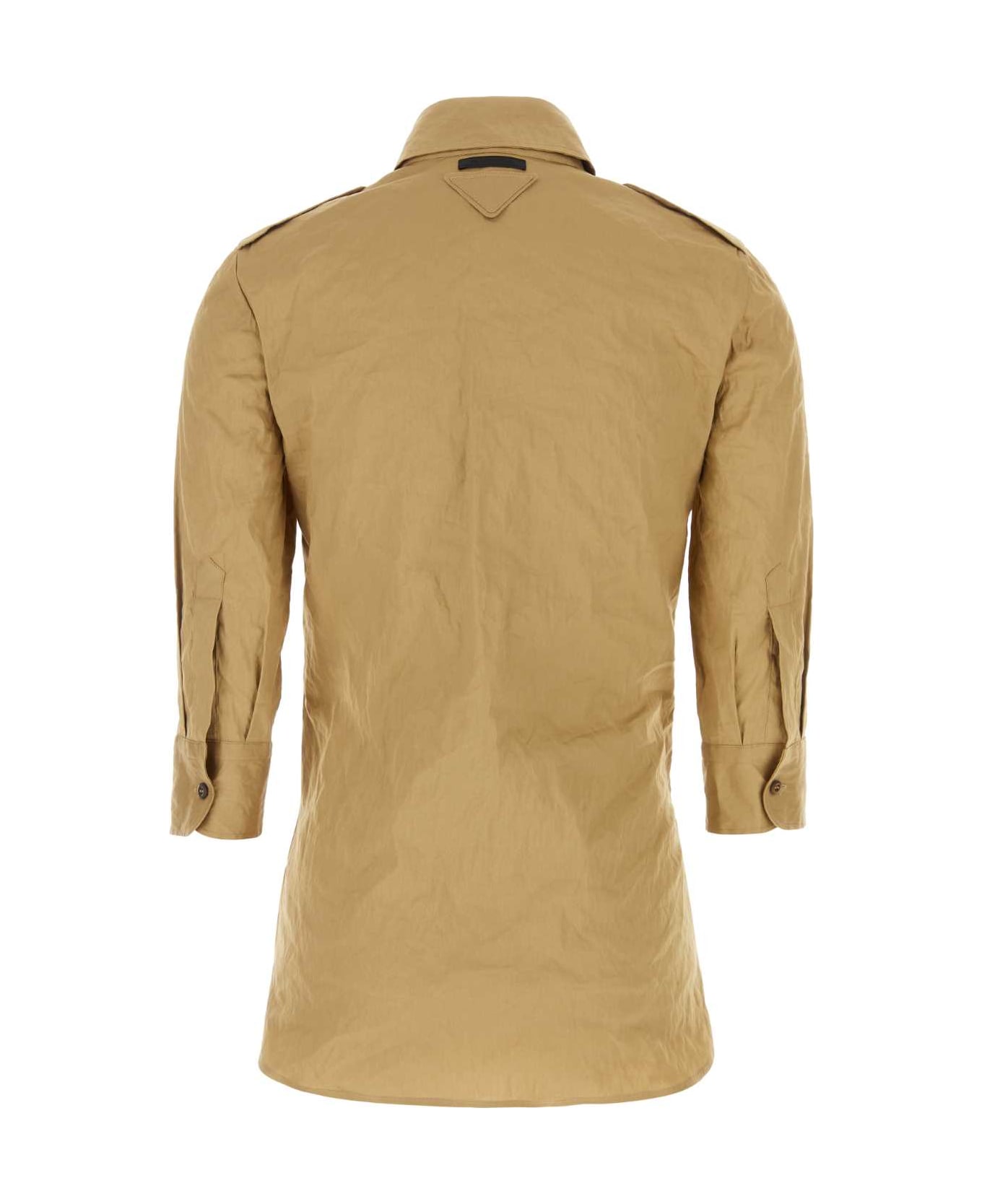 Prada Camel Stretch Poplin Shirt - KAKI