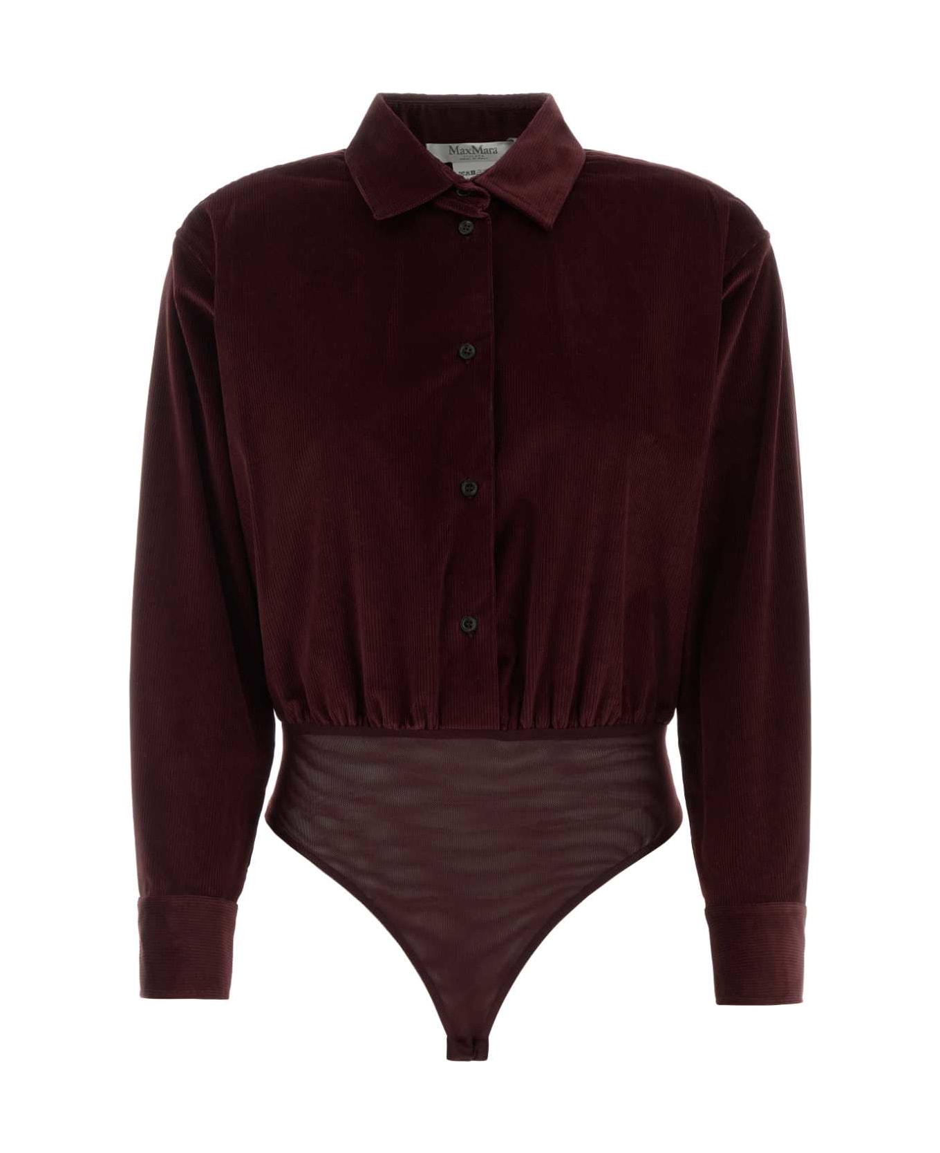 Max Mara Burgundy Stretch Corduroy Fertile Shirt - CILIEGIA