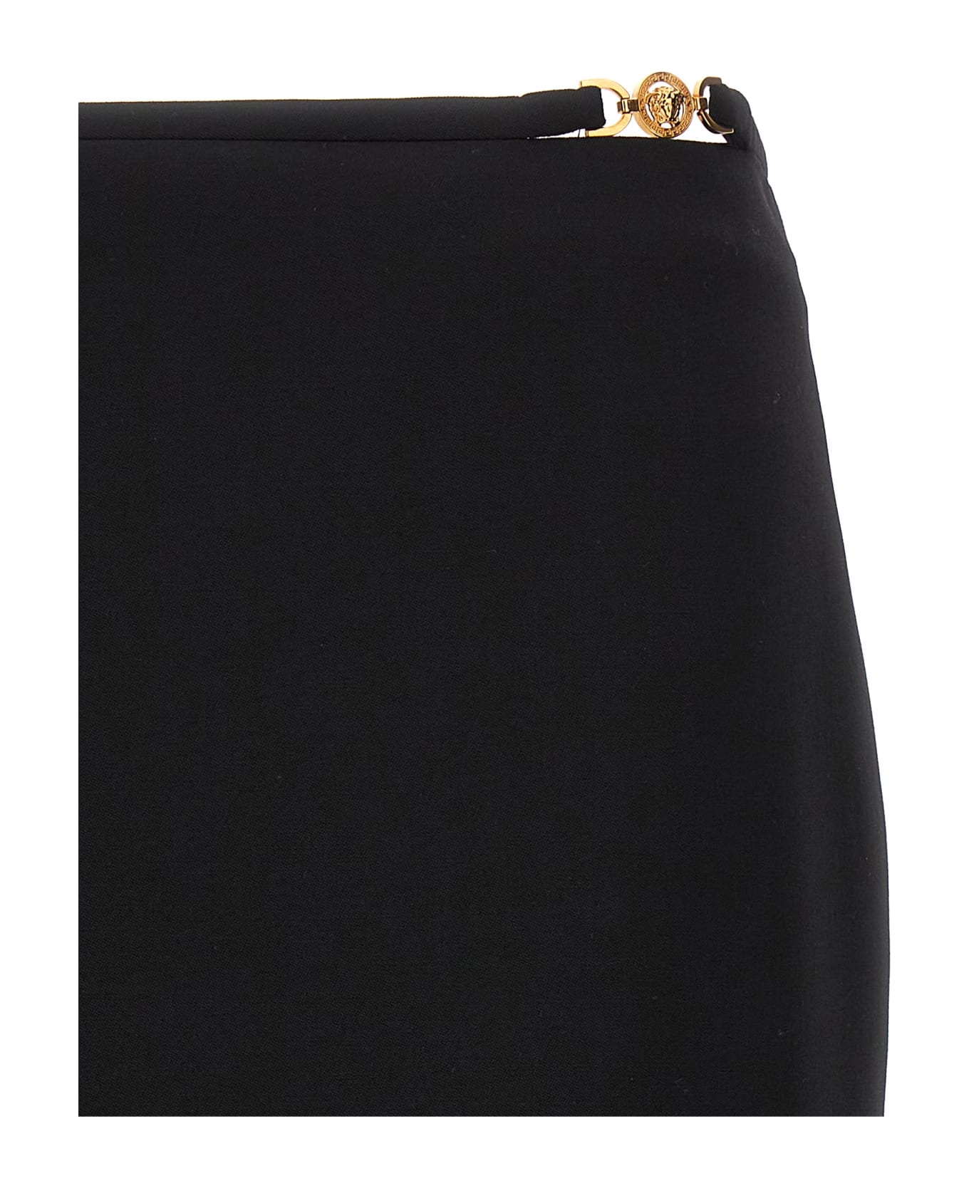 Versace Skirt Stretch Wool Fabric - Black スカート
