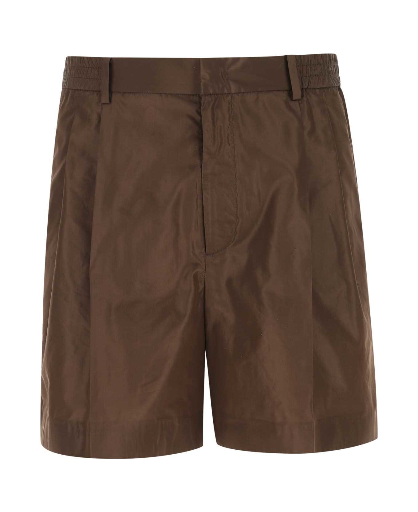 Valentino Garavani Brown Silk Bermuda Shorts - E04 ショートパンツ