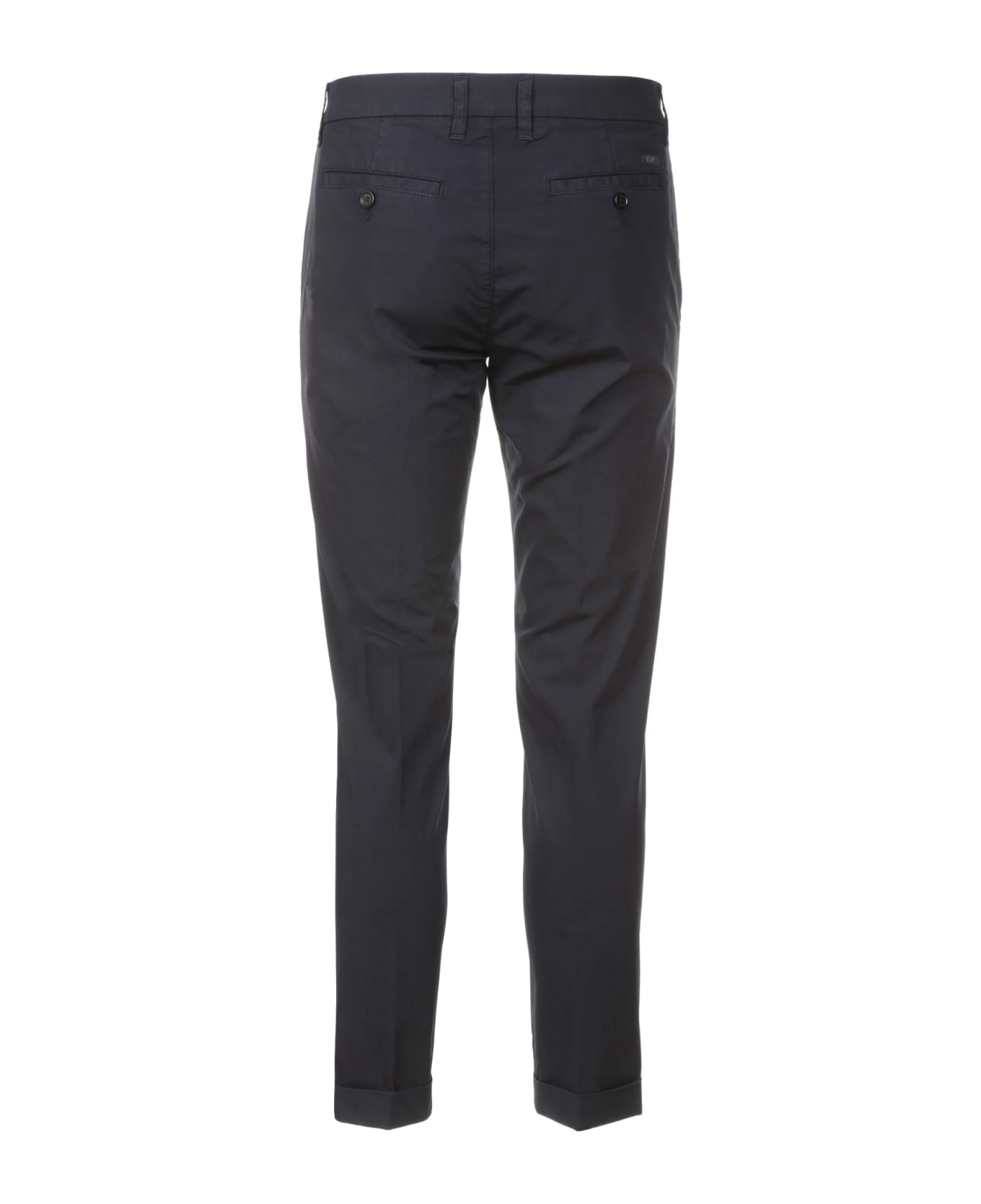 Fay Blue Cotton Stretch Trousers - NAVY