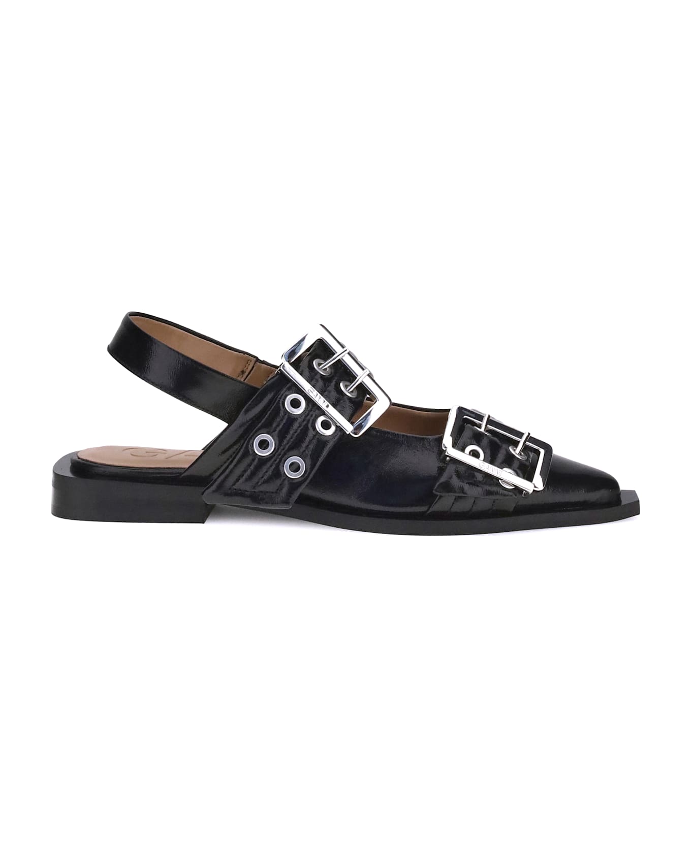 Ganni Ballerinas With Straps - Black