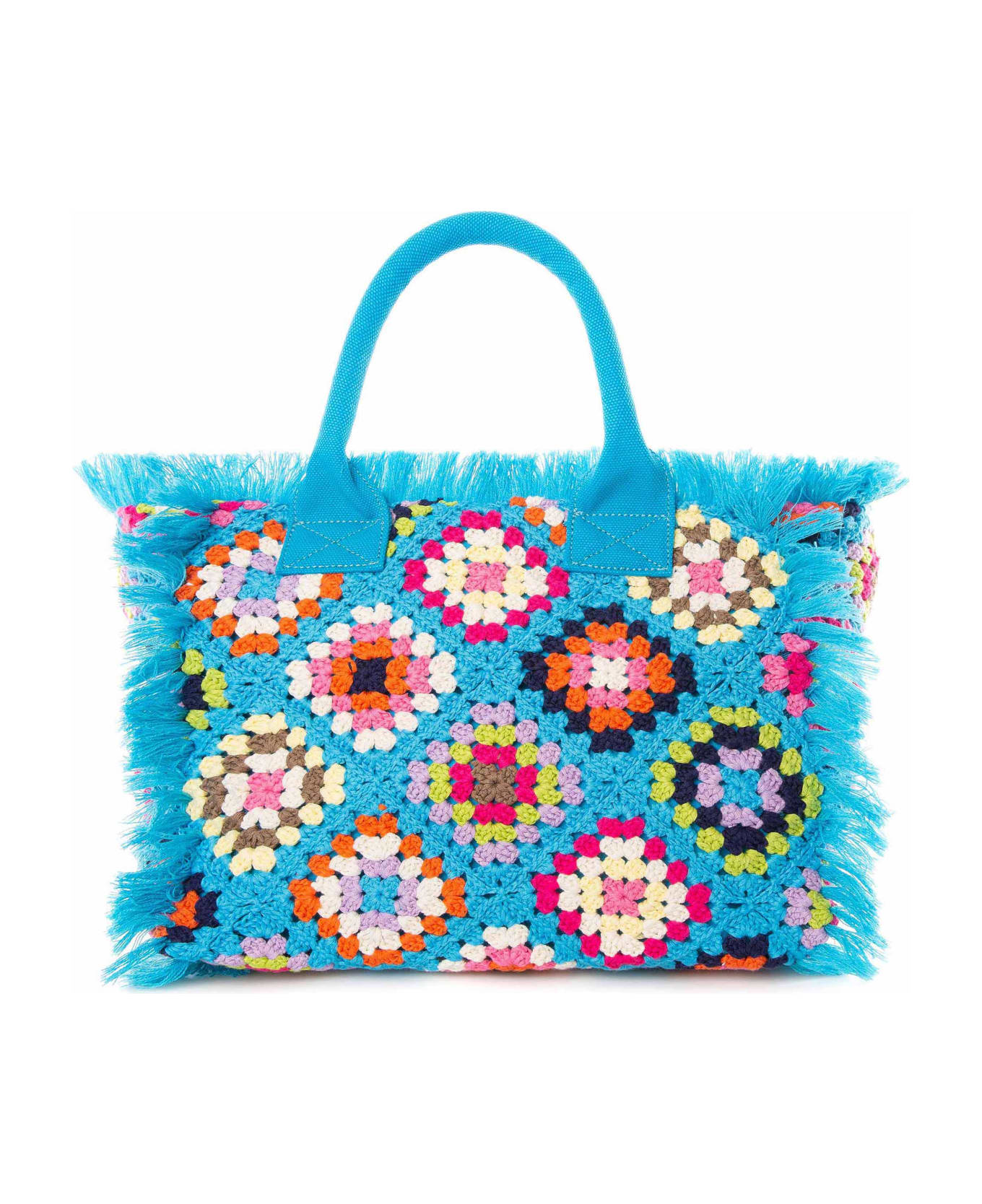 MC2 Saint Barth Vanity Crochet Shoulder Bag With Pattern - BLUE