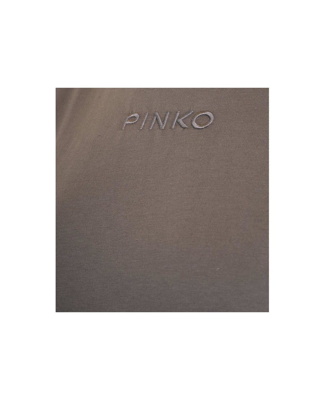 Pinko Logo-embroidered Sleeveless Mini Dress - GRIGIO-GABBIANO SCURO