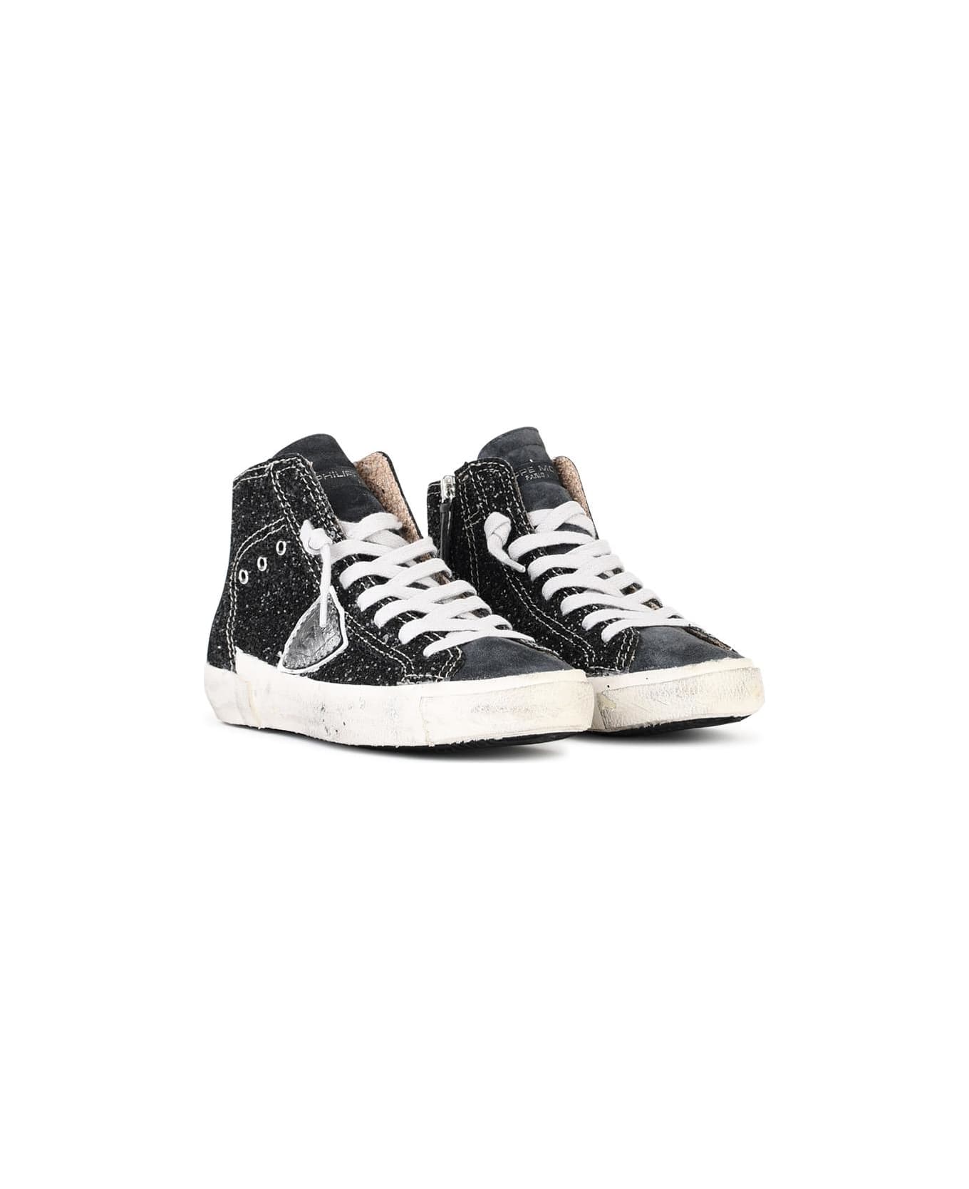 Philippe Model 'prsx' Black Suede Blend Sneakers - Black