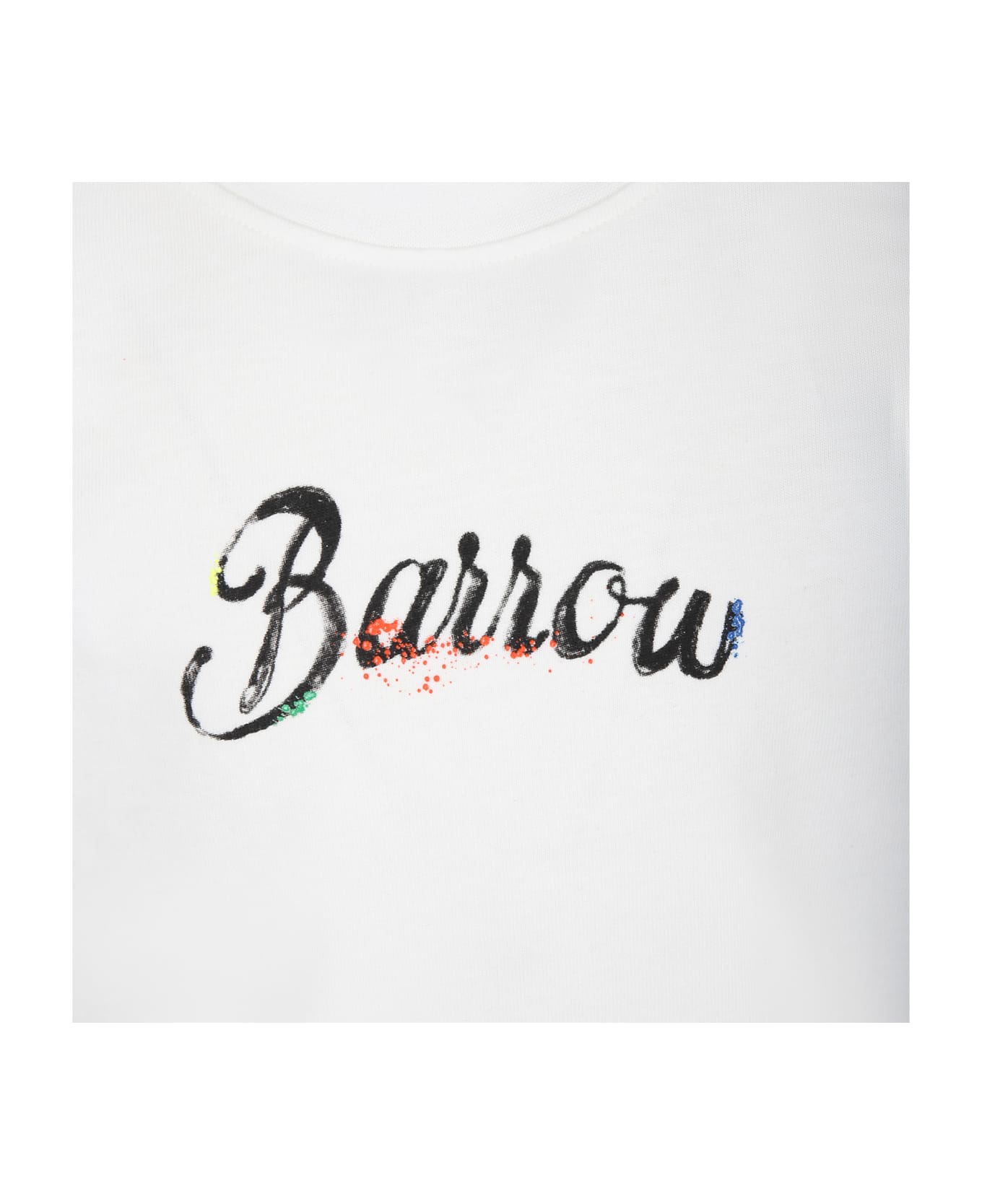 Barrow White T-shirt For Kids With Logo - White