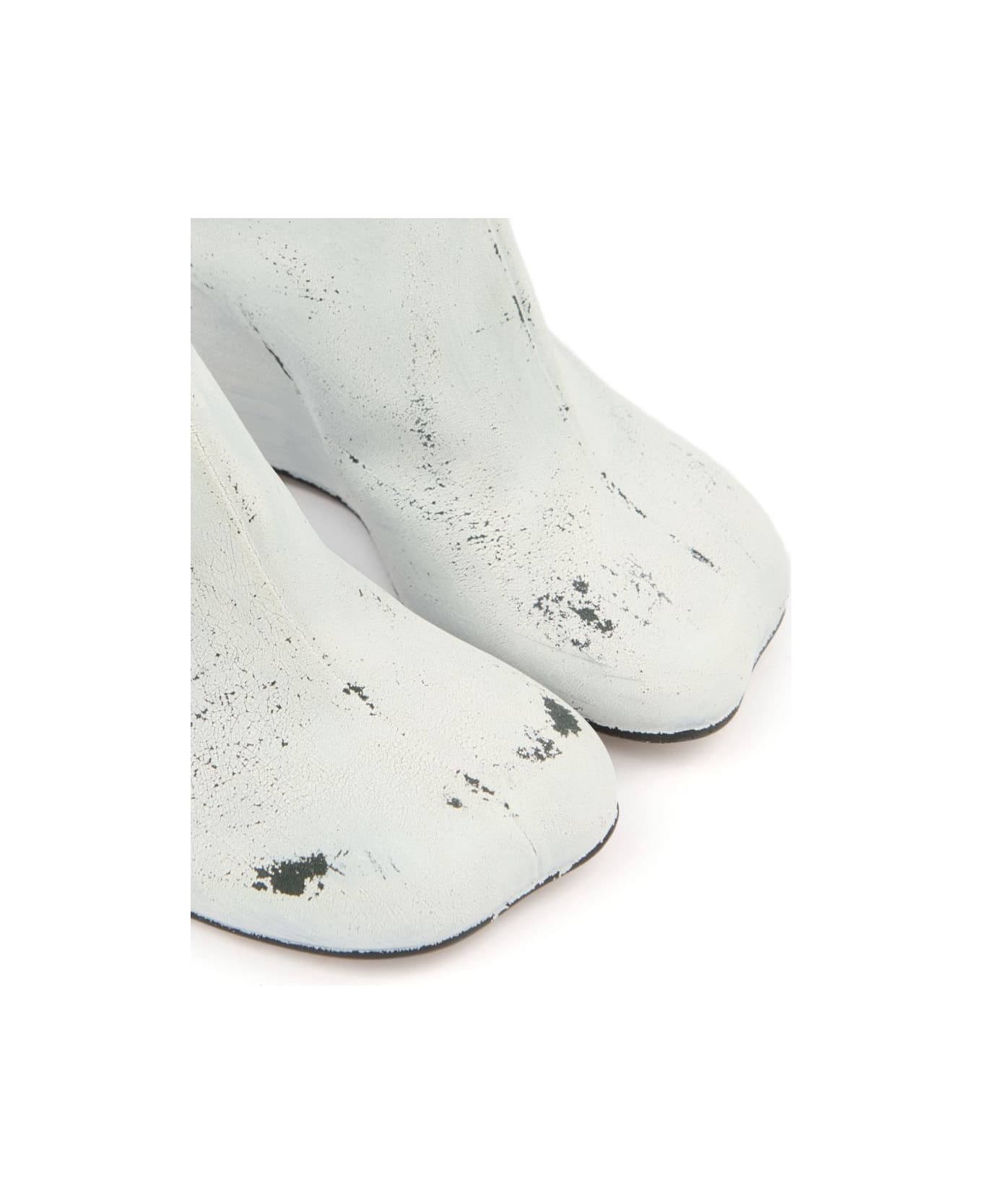 MM6 Maison Margiela Leather Heel Mules - White