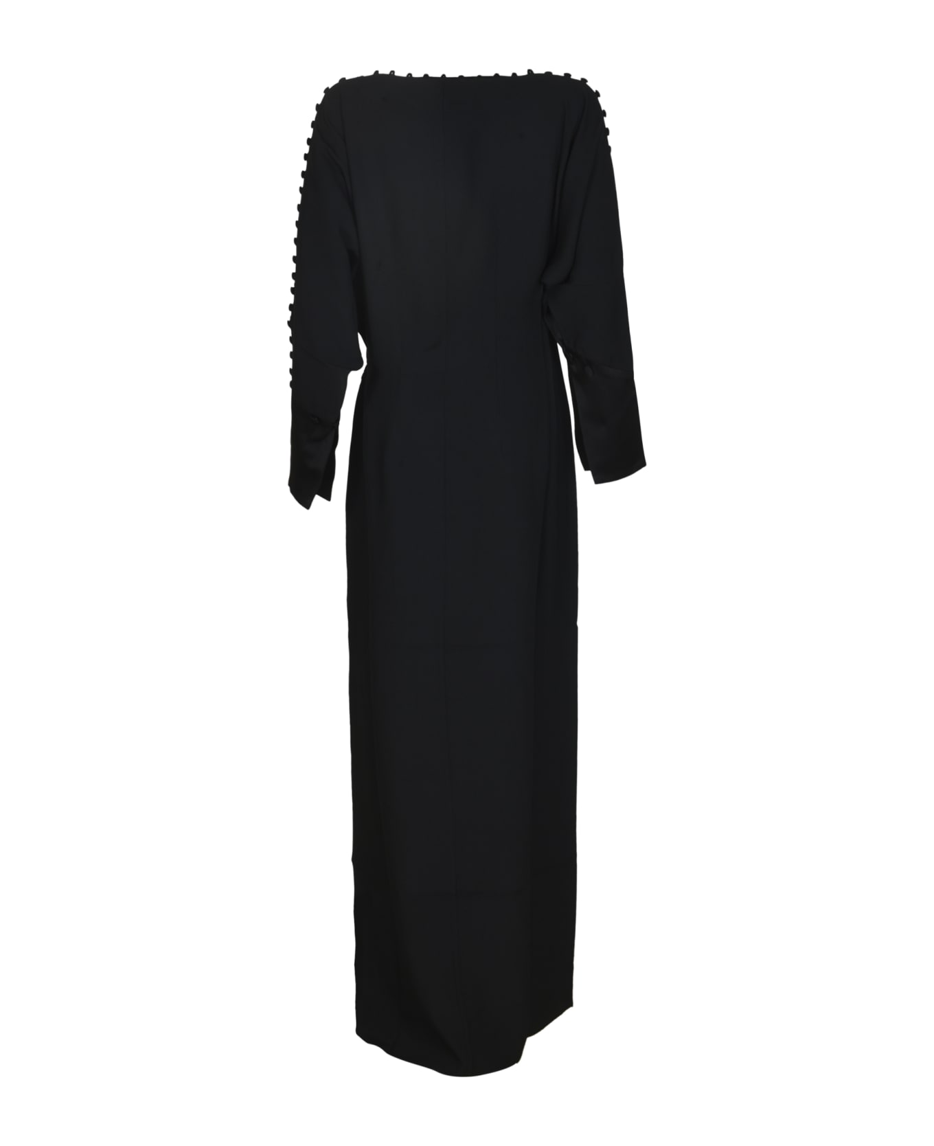 Taller Marmo Shoulder Detail Long Dress - Black