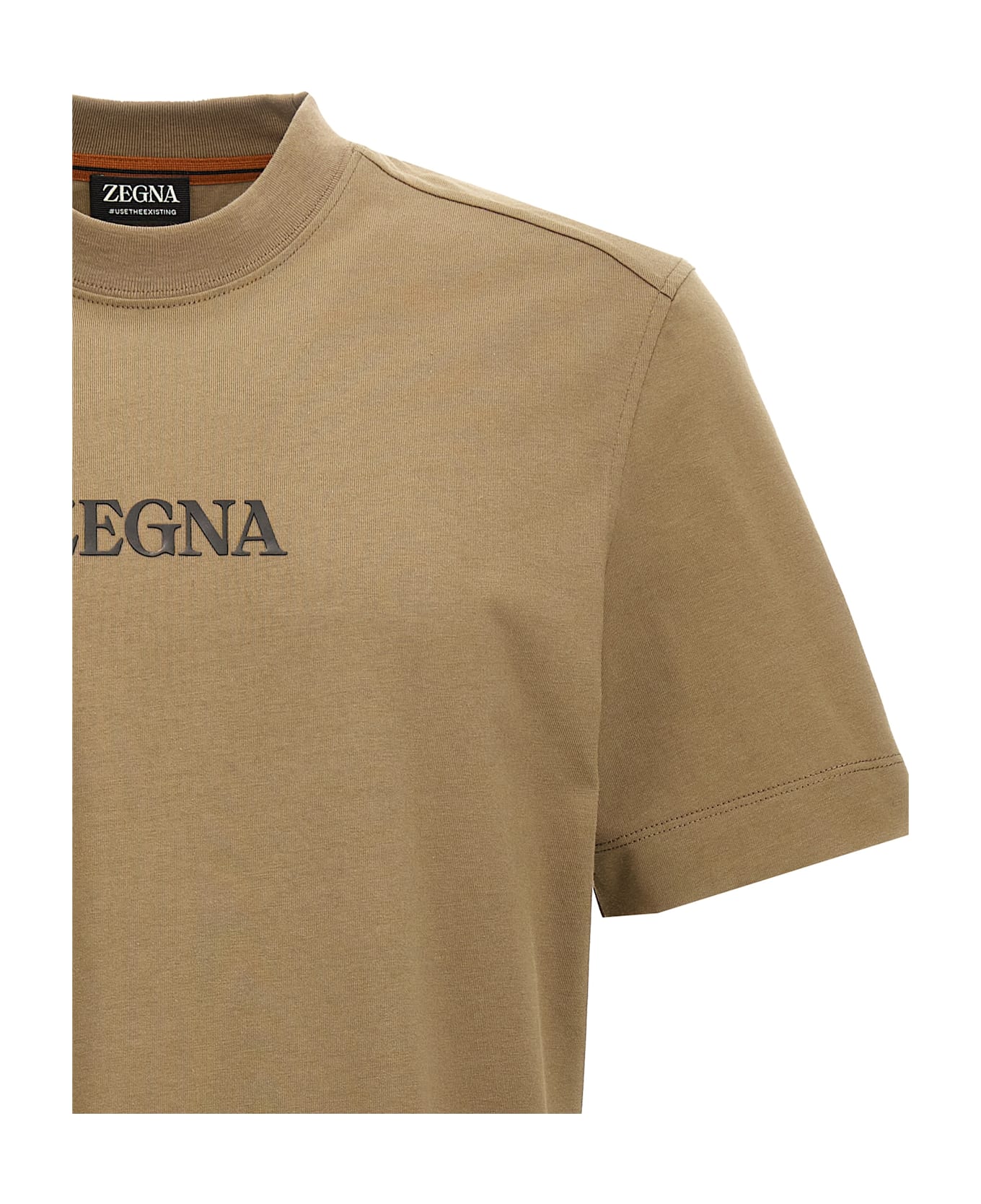 Zegna Logo Print T-shirt - Green