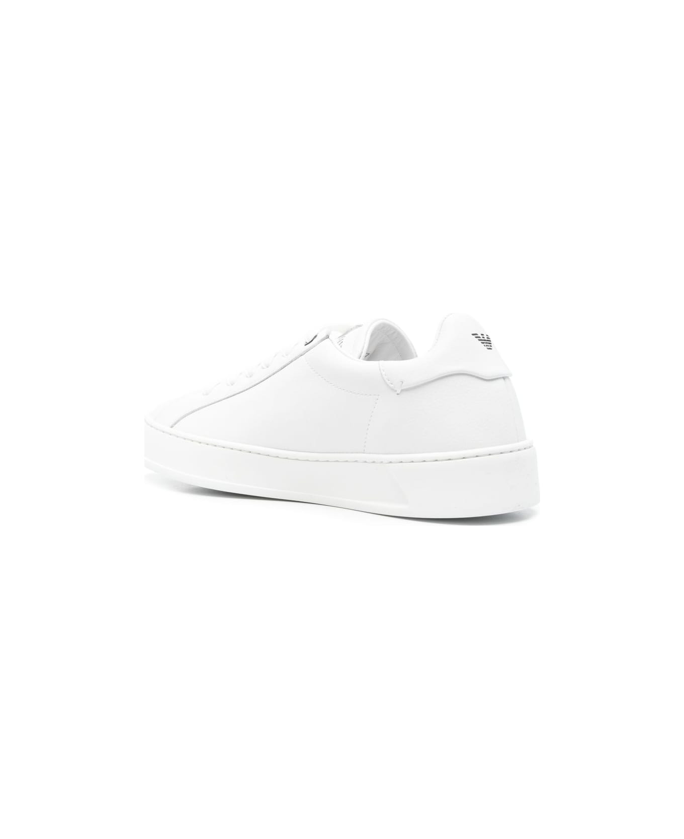 Emporio Armani Leather Sneakers - White