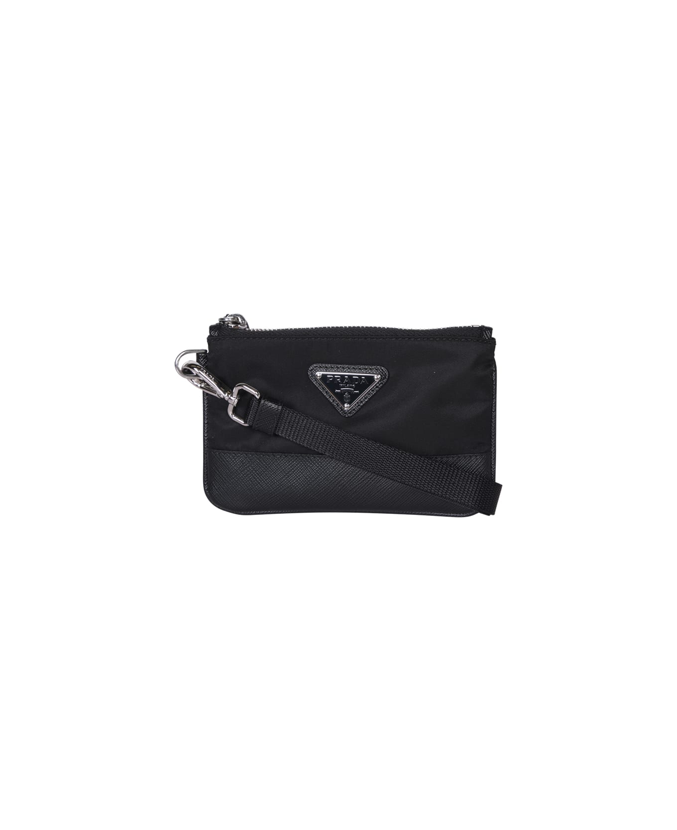 Prada Black Nylon And Leather Wallet - NERO