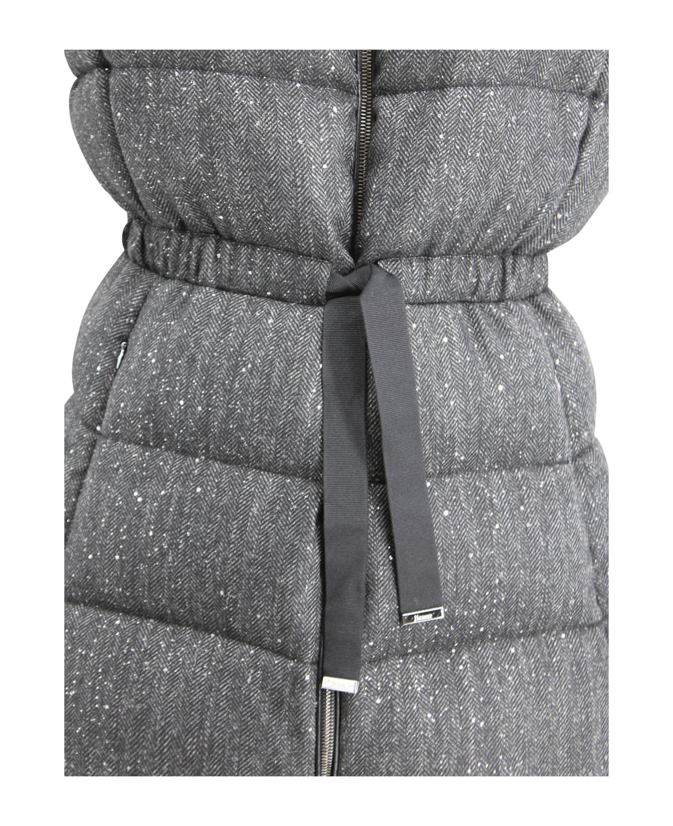 Herno Padded Waistcoat With Sequins - Black