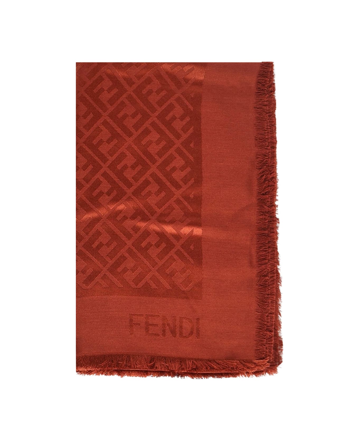 Fendi Ff Jacquard Shawl - Brown