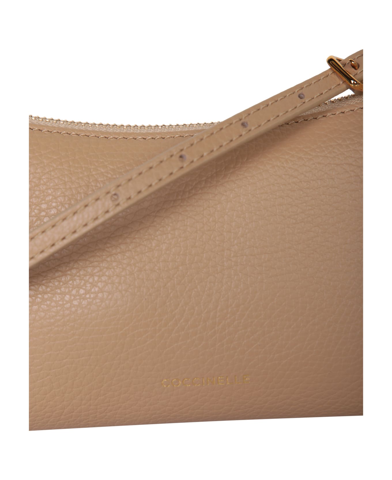 Coccinelle Aura Beige Leather Bag - Beige ショルダーバッグ