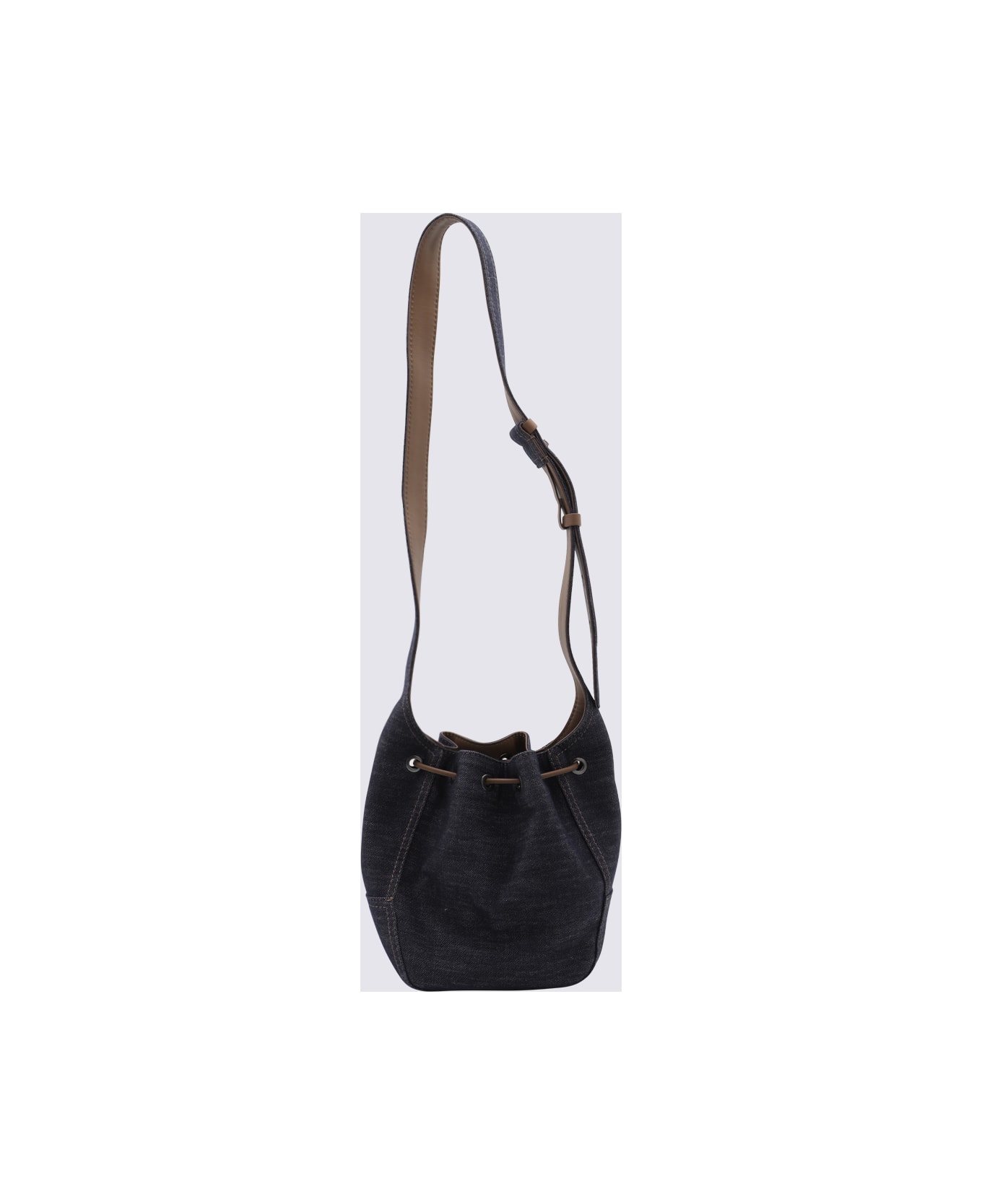 Brunello Cucinelli Dark Blue Leather Satchel - Blue