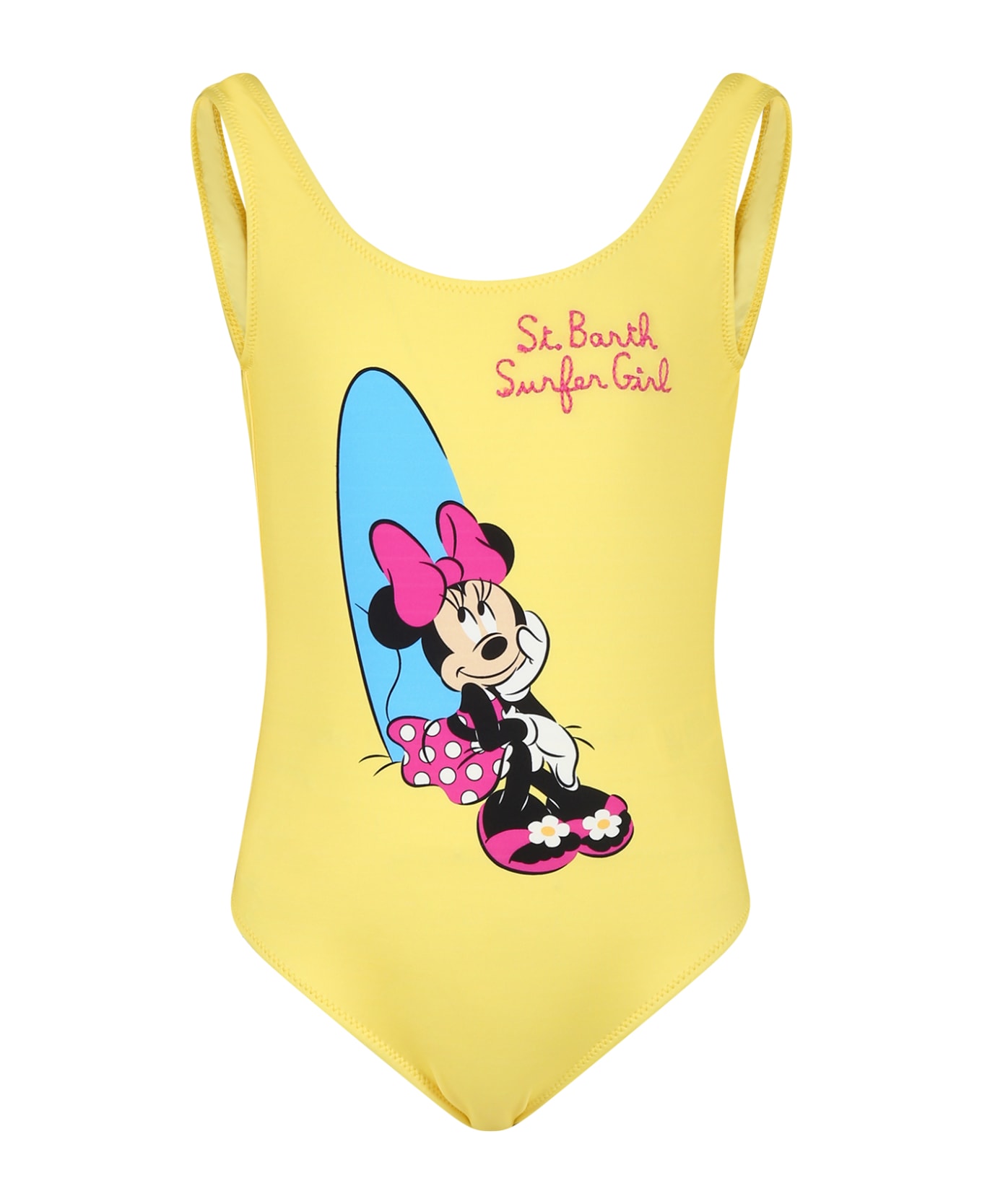 MC2 Saint Barth Yellow Swimsuit For Girl With Minnie - Yellow