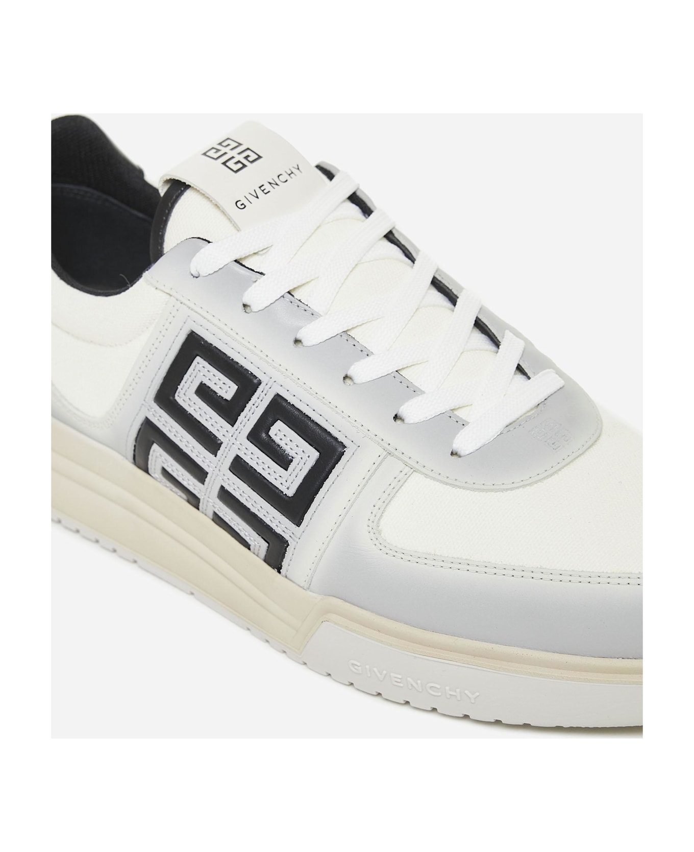 Givenchy G4 Leather And Fabric Sneakers - White Black