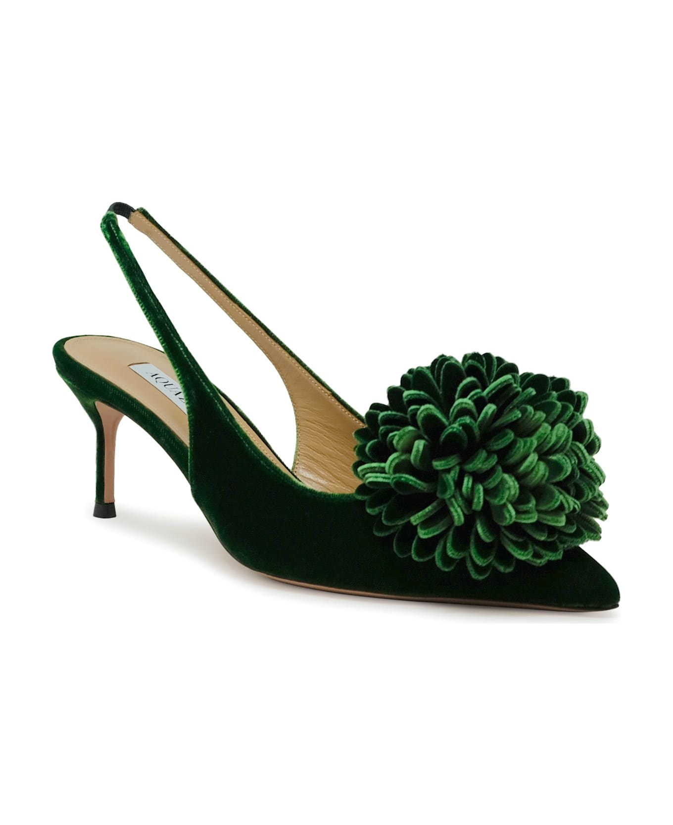 Aquazzura Green Velvet Couturier Sling 65 - GREEN