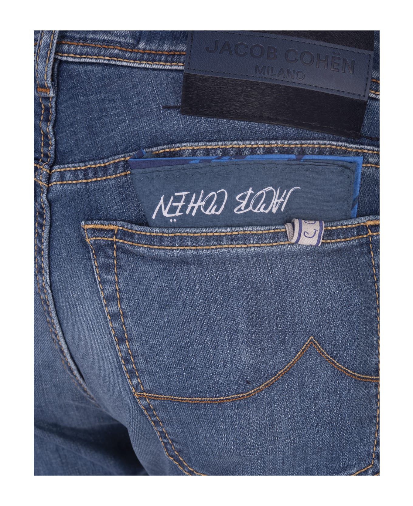 Jacob Cohen Medium Blue Super Stretch Slim Fit Nick Jeans