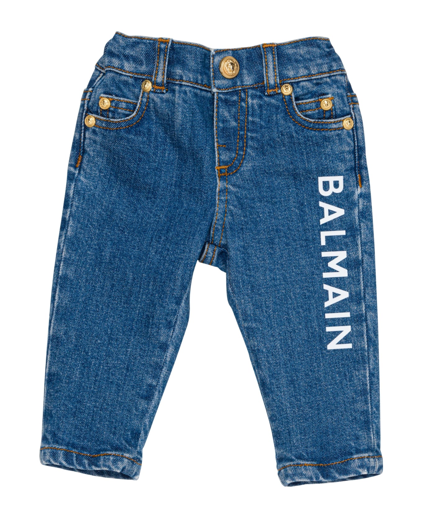 Balmain Jeans Con Logo - Blue ボトムス