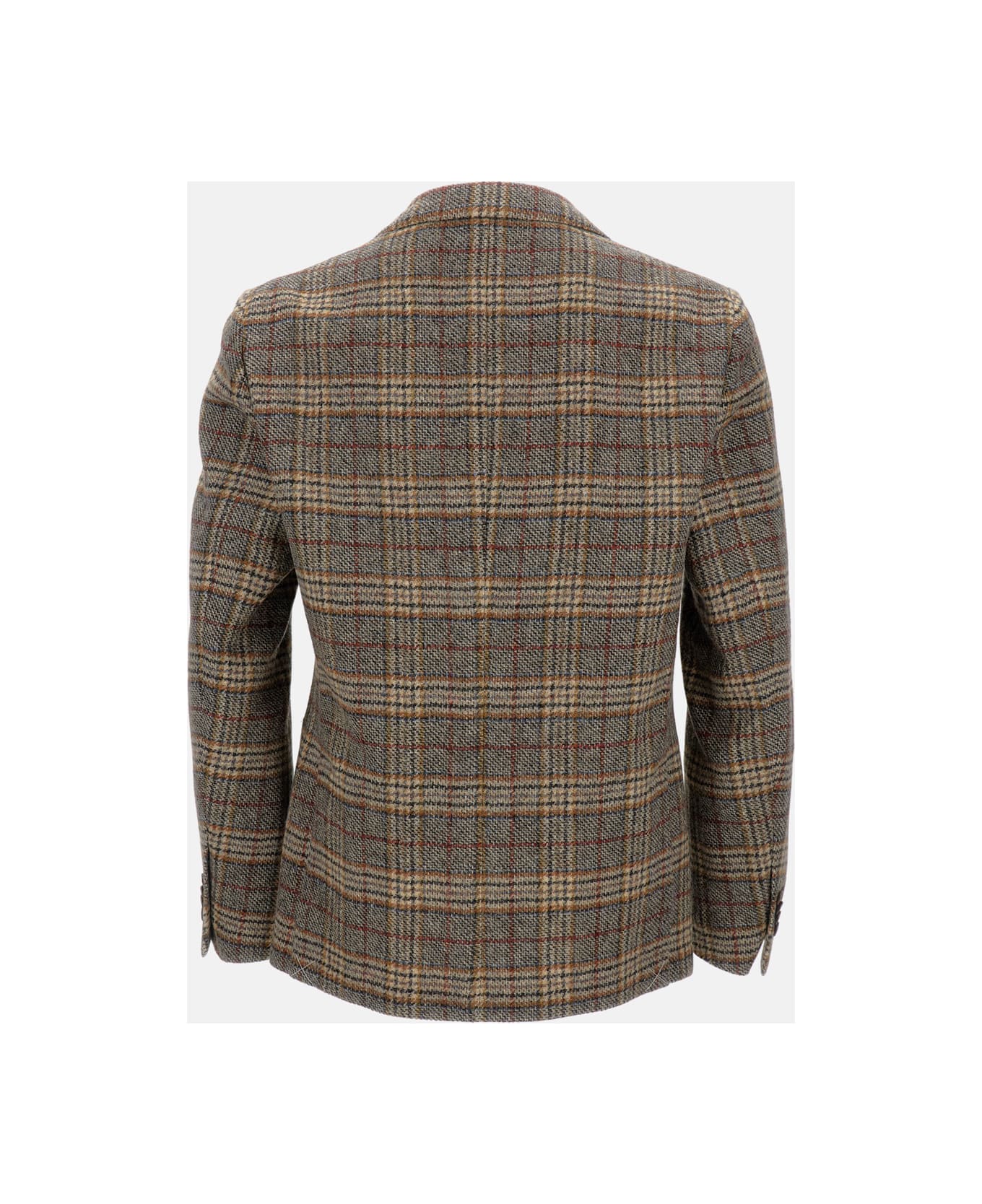 Fay Overcheck Wool Jacket - Brown ブレザー