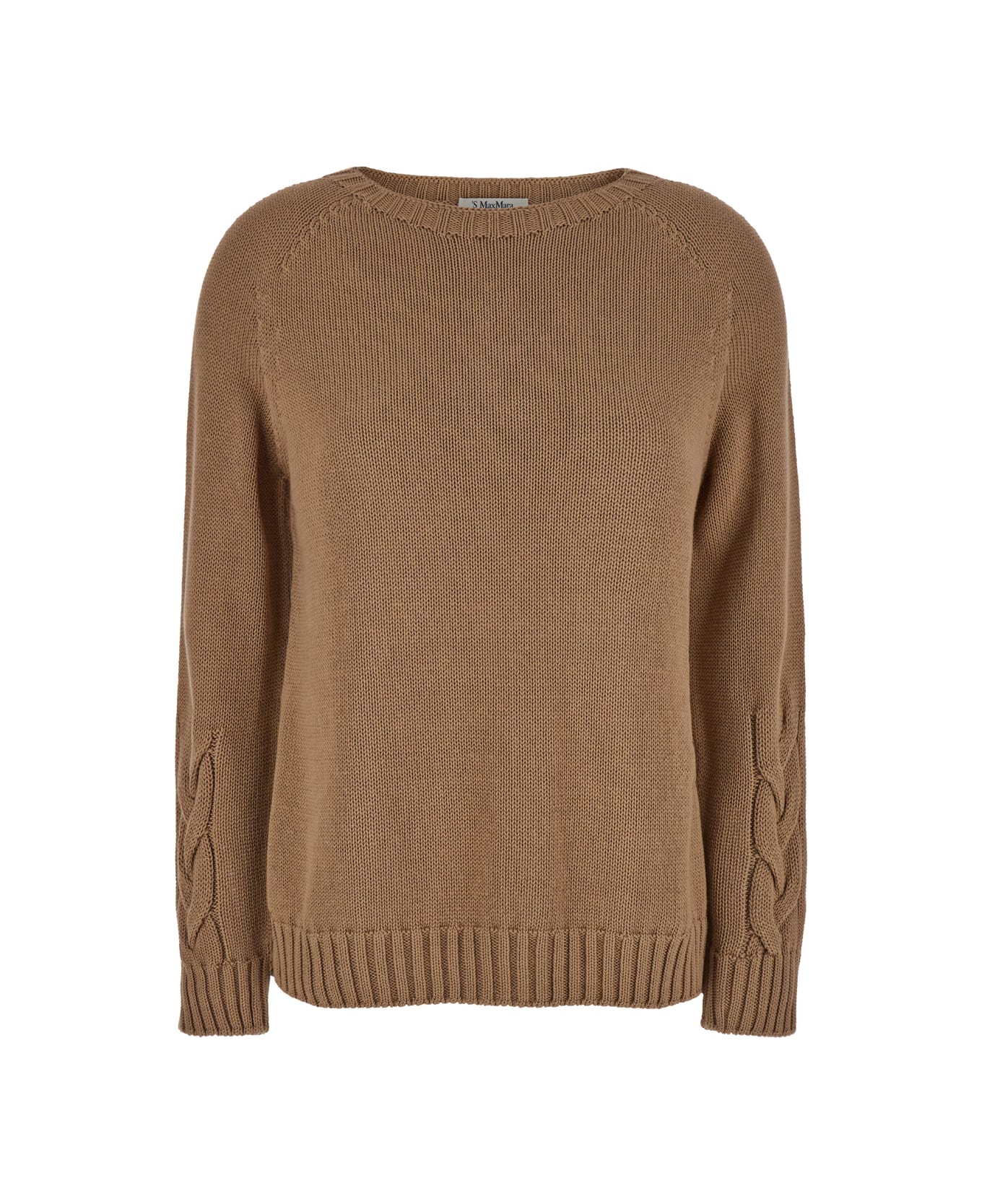 
S Max Mara 
harald
 Beige Cable-knit Sweater With U Neckline In Cotton Woman - Beige