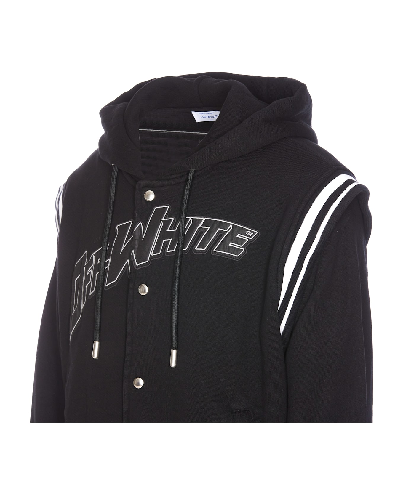 Off-White Fleece 00 Varsity Hoodie - Black - Pearl B
