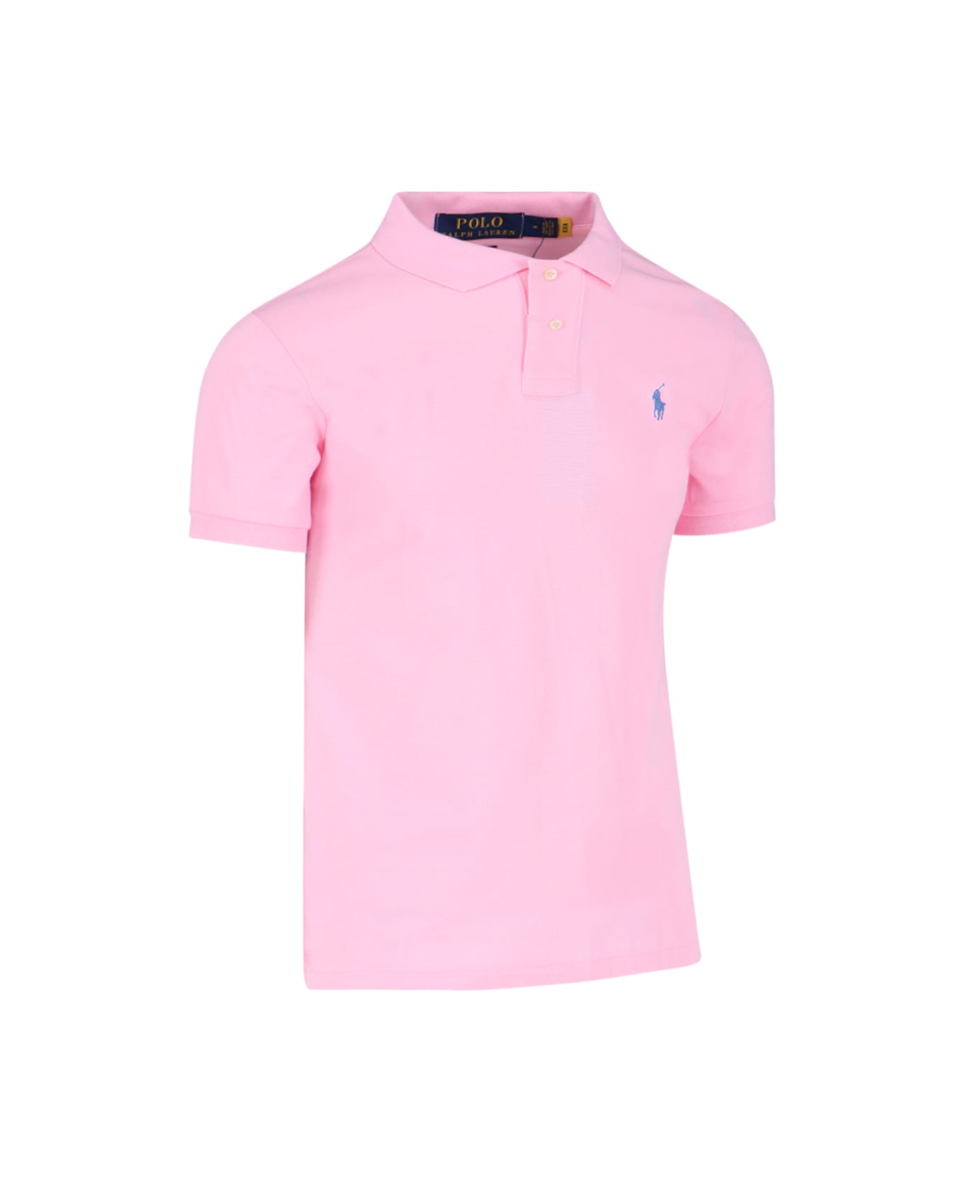 Ralph Lauren Pink And Blue Slim-fit Pique Polo Shirt - Pink