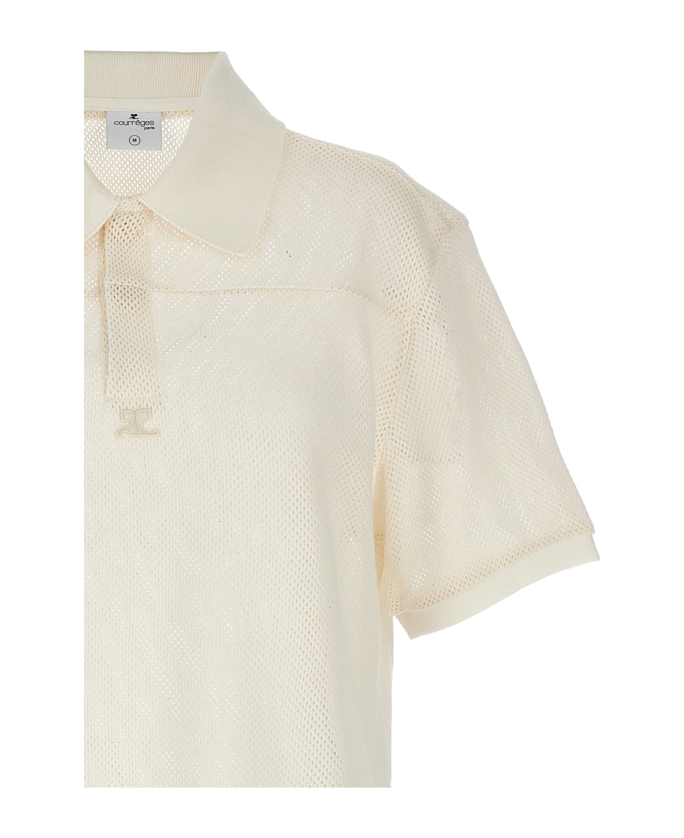Courrèges 'ac Mesh' Polo Shirt - White ポロシャツ