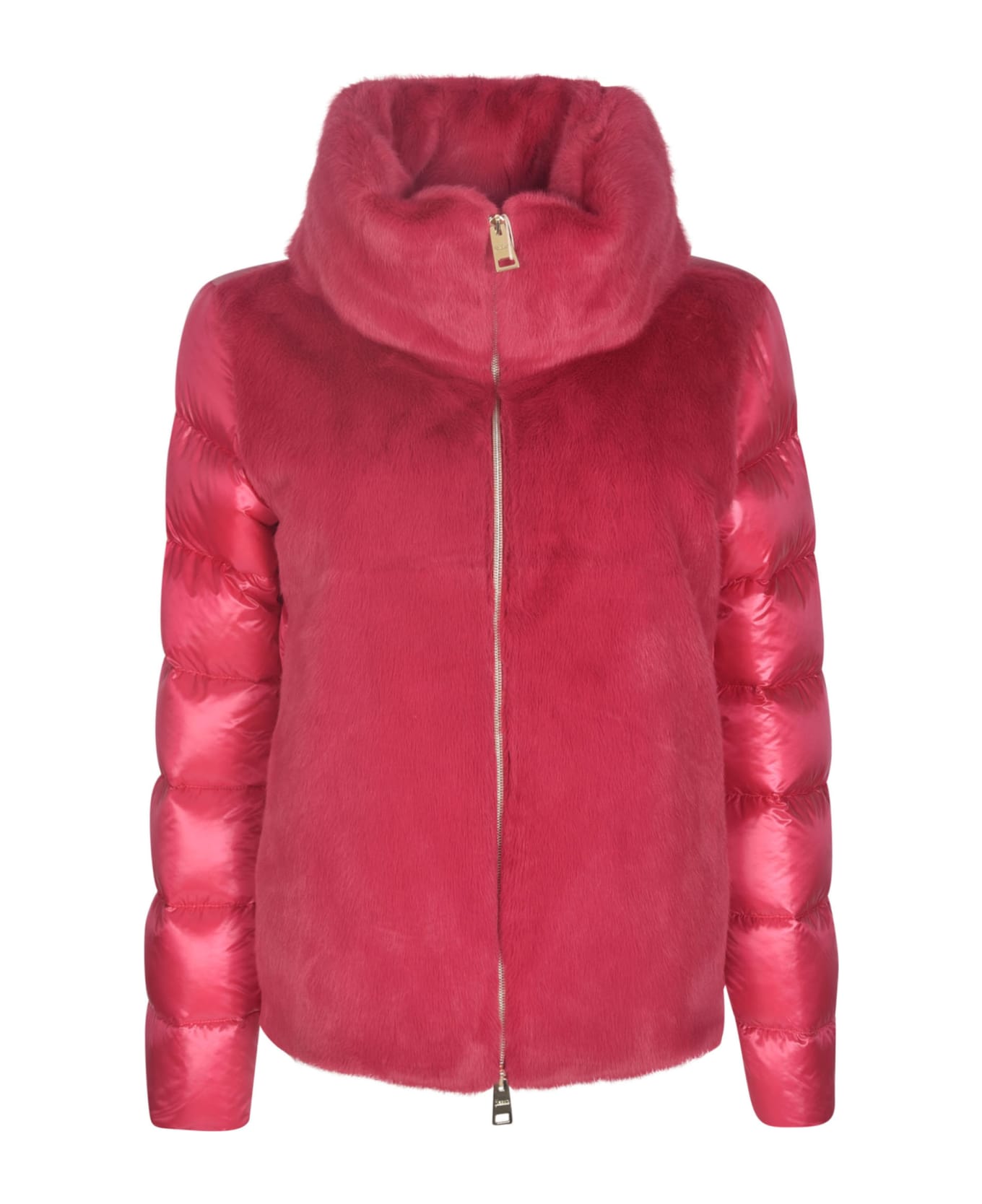Herno High-neck Padded Sleeve Down Jacket - Fuxia