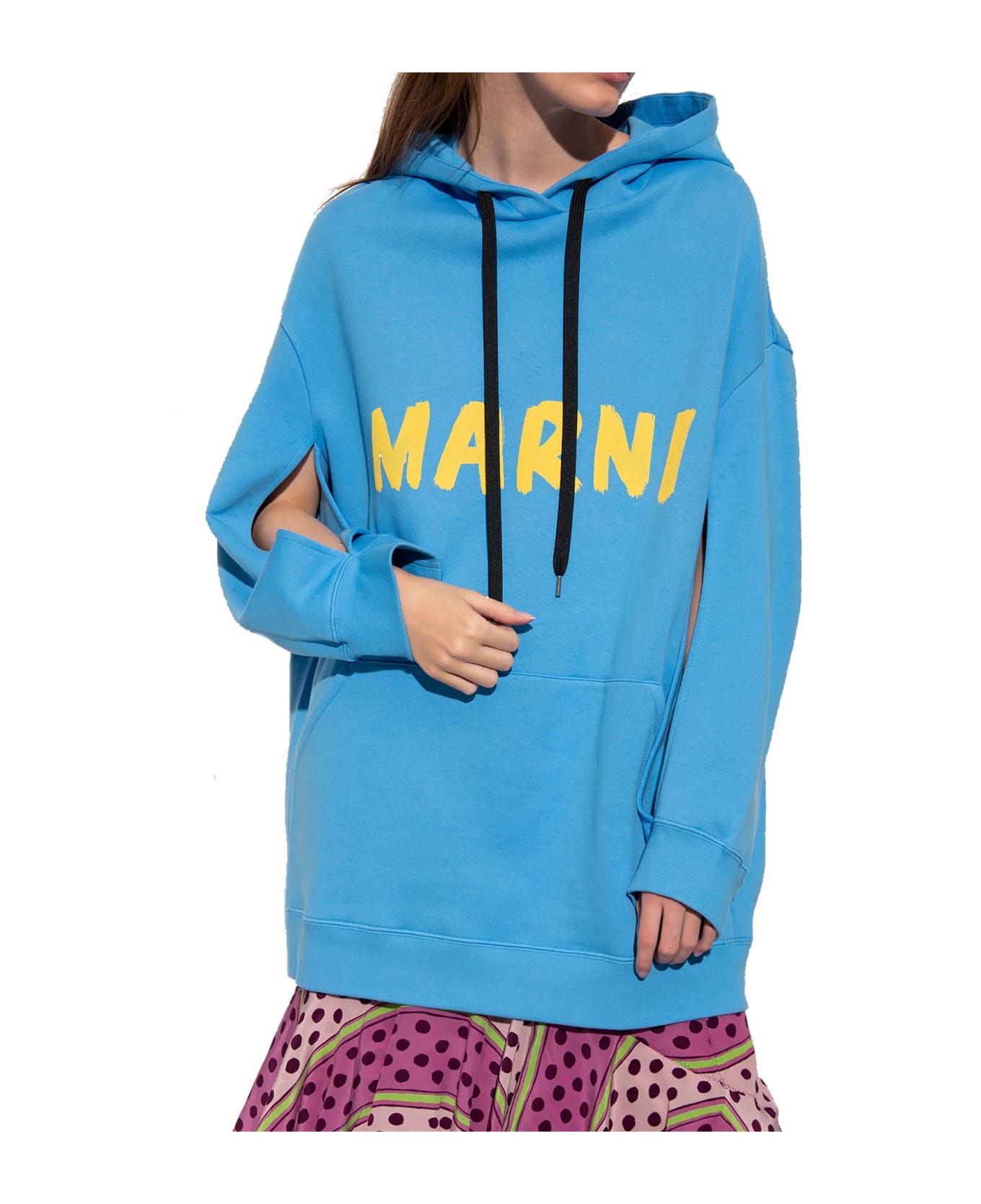 Marni Oversize Hooded Sweatshirt - Blue