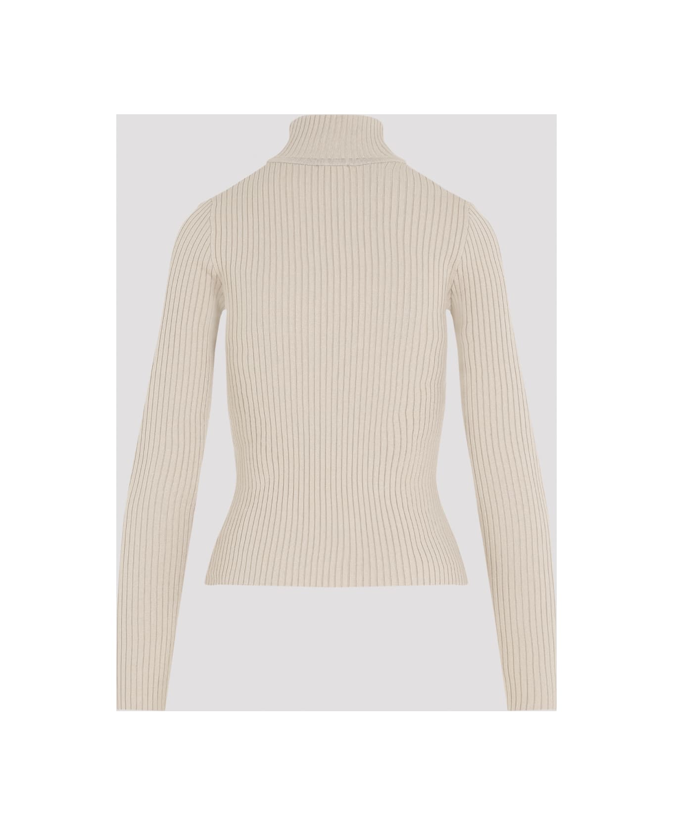 Courrèges Roll Neck Ribbed Jumper - Cappuccino