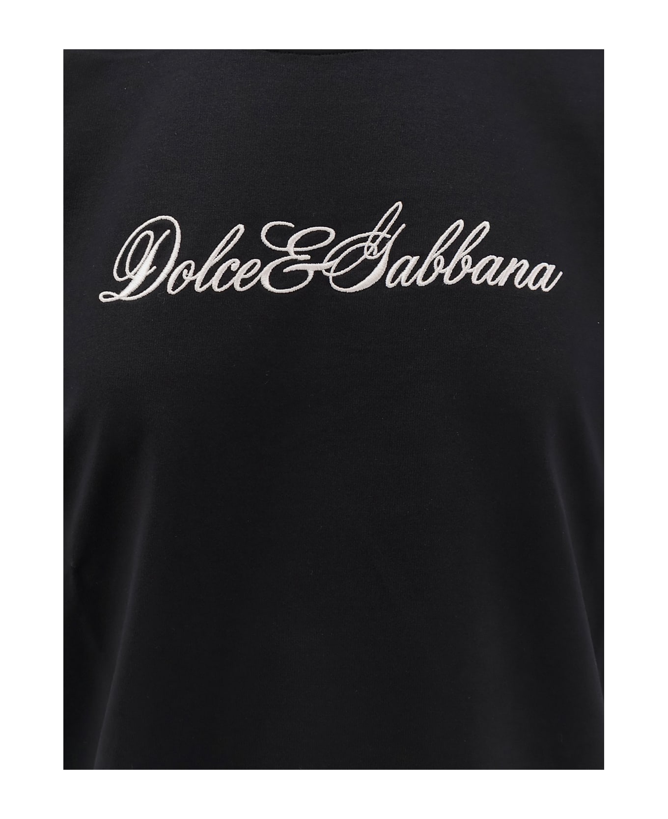 Dolce 
Gabbana Cotton T-shirt With Lace Details - Black