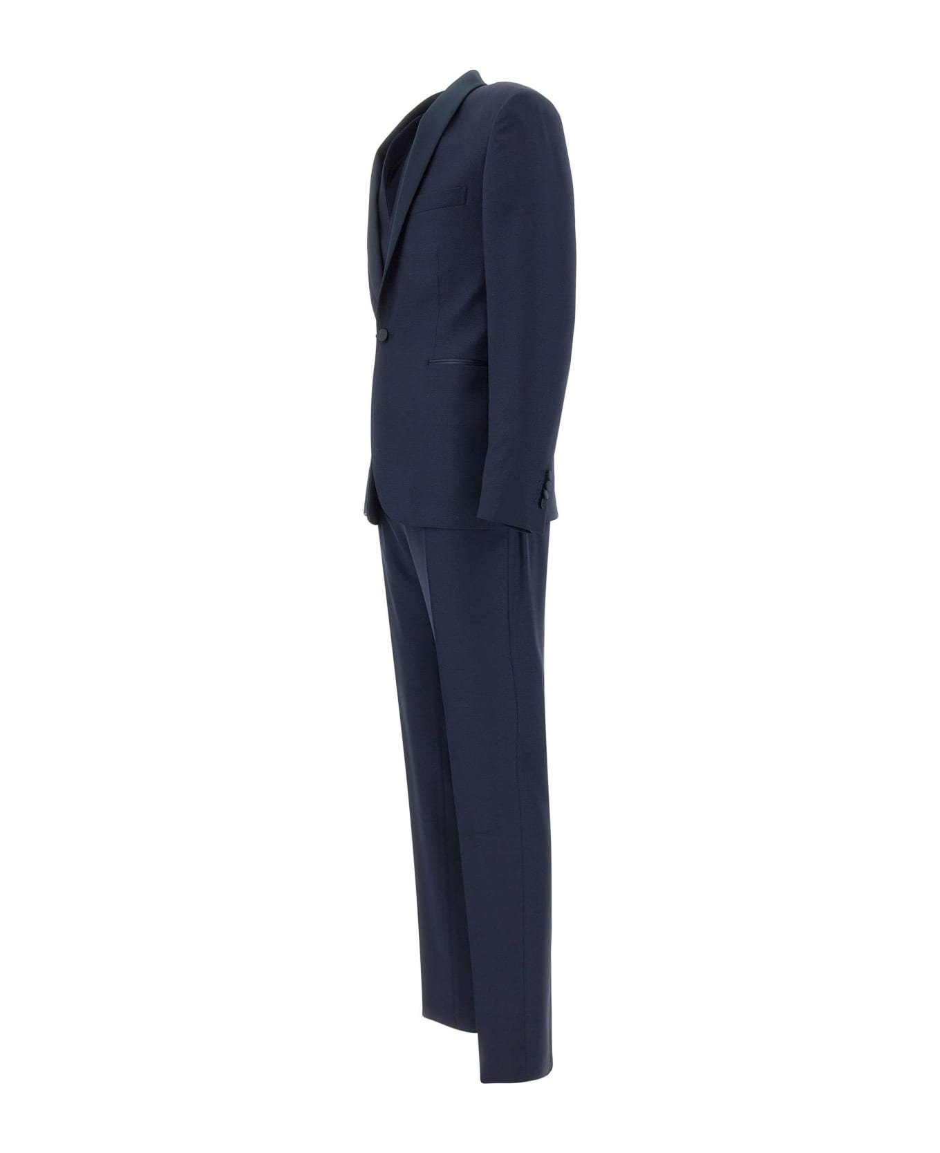 Tagliatore Fresh Wool Three-piece Formal Suit - BLUE