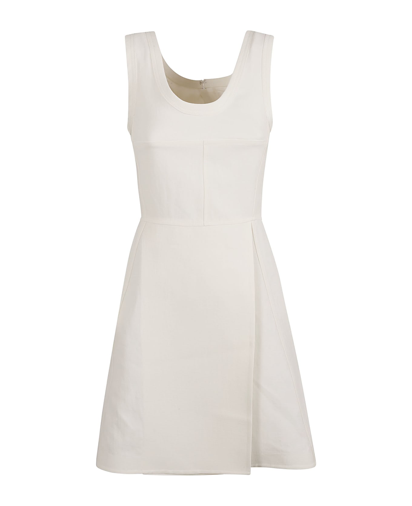 Jil Sander Textured Linen & Viscose Dress - Optic White
