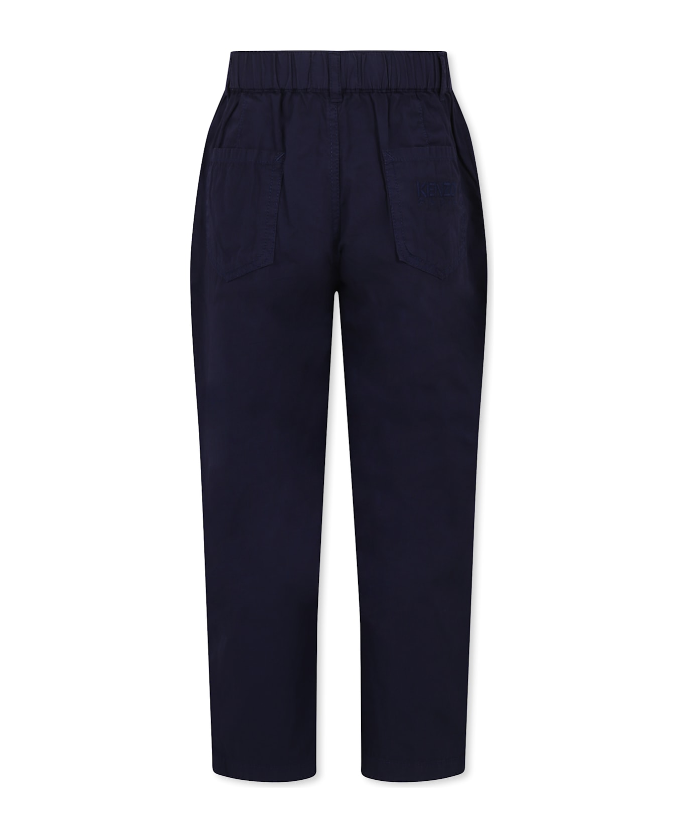 Kenzo Kids Blue Trousers For Boy With Logo - Blue