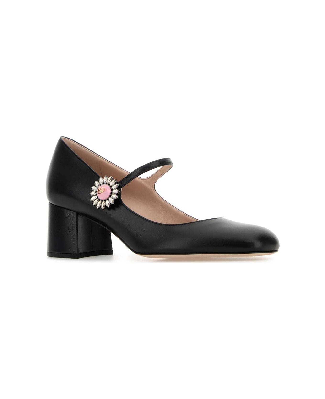 Valentino Garavani Black Leather Preshoes Pumps - NEROCRYSTALROSA