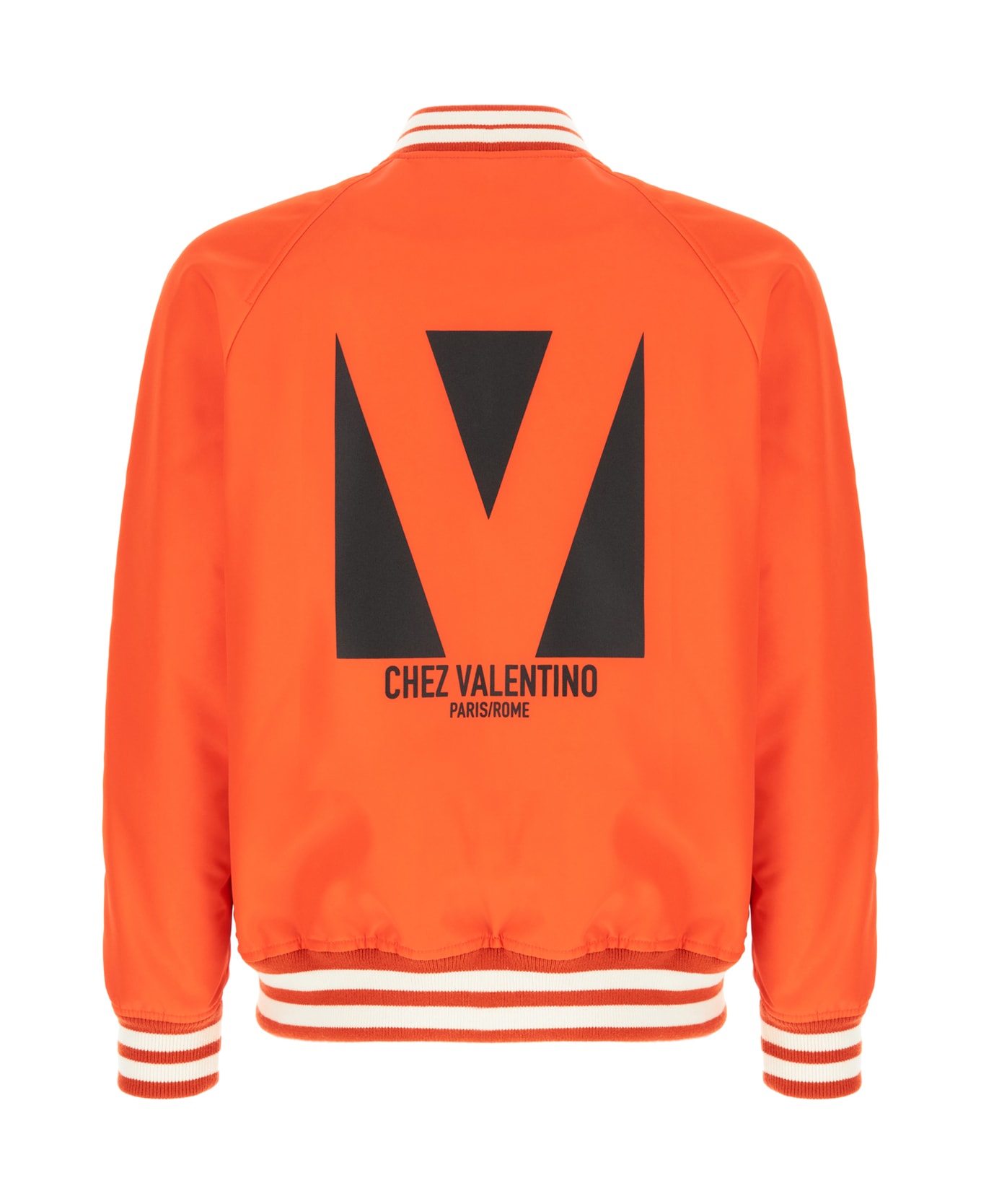 Valentino Garavani Fluo Orange Nylon Padded Bomber Jacket - ARANCIO NERO