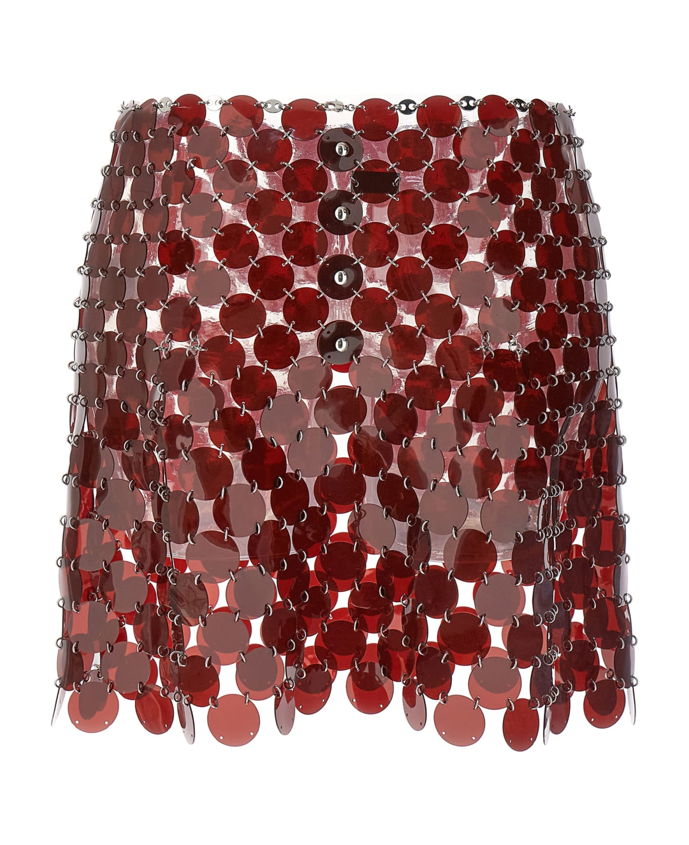 Paco Rabanne Plastic Sequin Skirt - Red