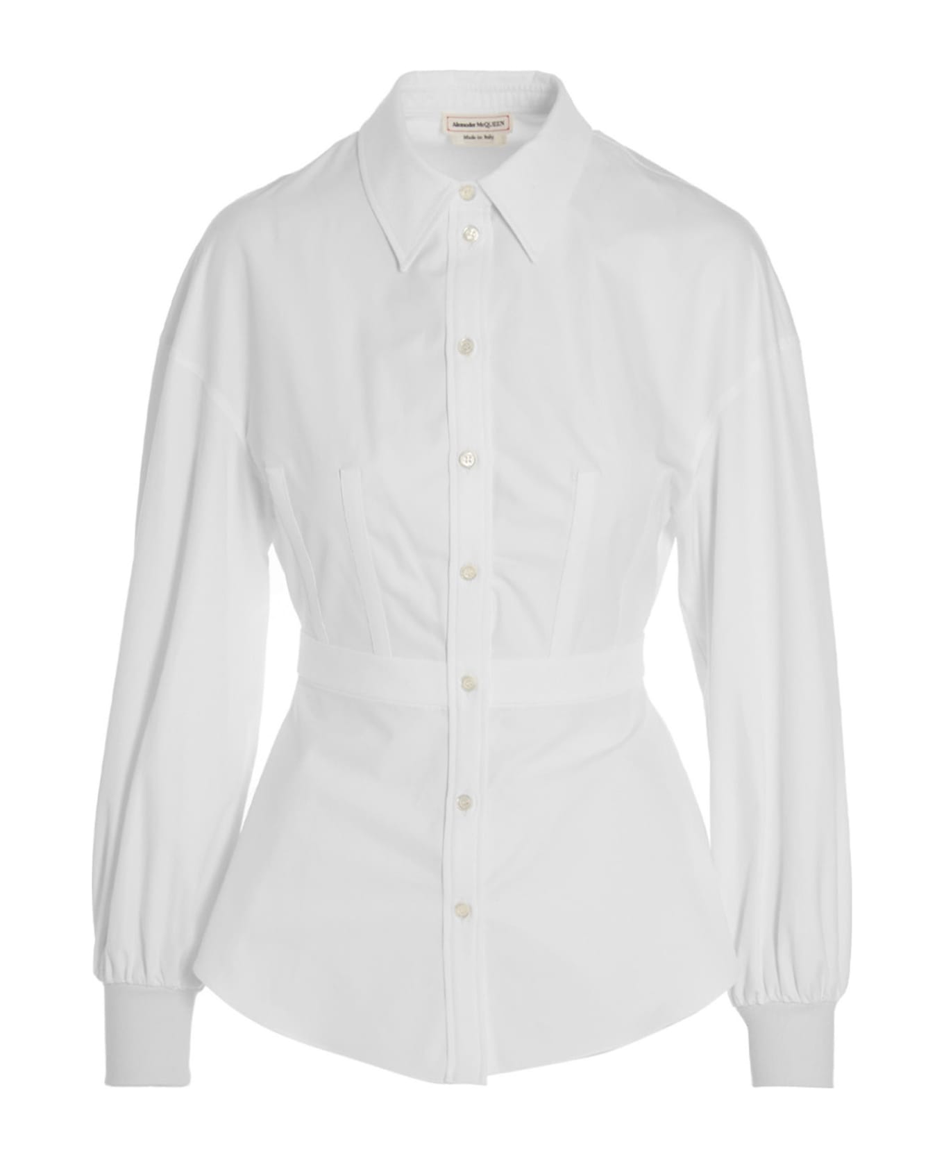 Alexander McQueen Cuffed Cotton Shirt - Bianco