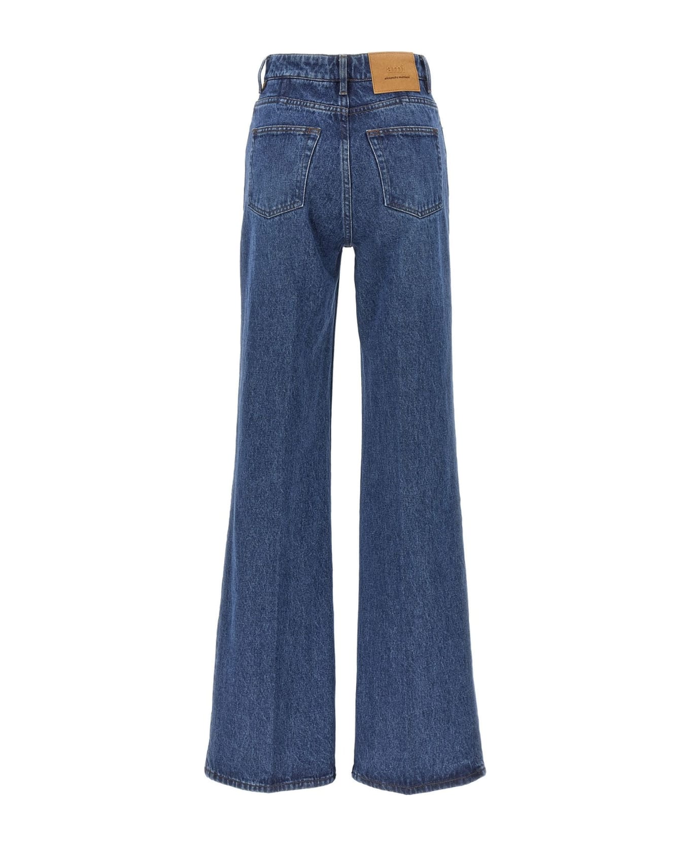 Ami Alexandre Mattiussi Flared Cotton Denim Jeans - Blue