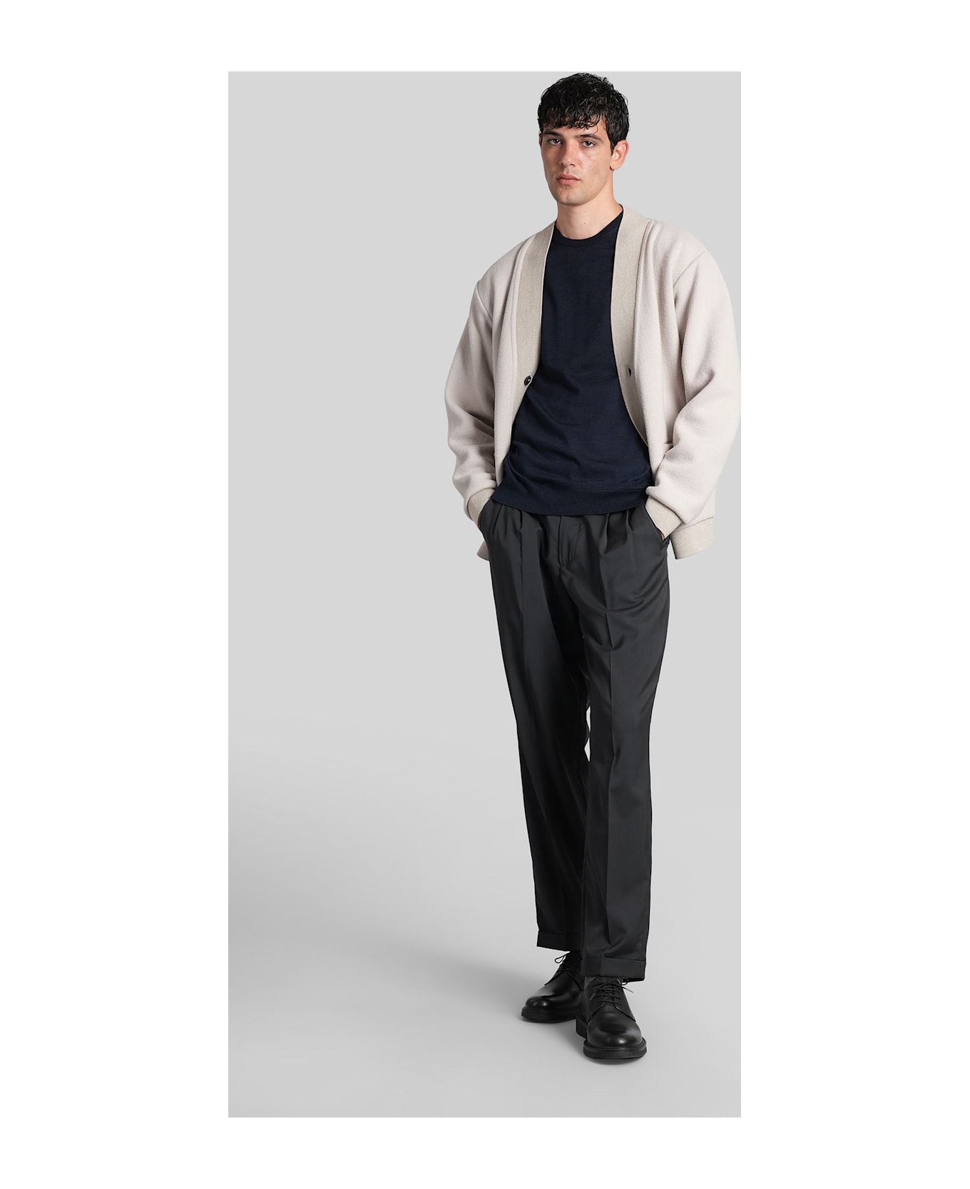 Barena Cavian Cardigan In Grey Wool - grey