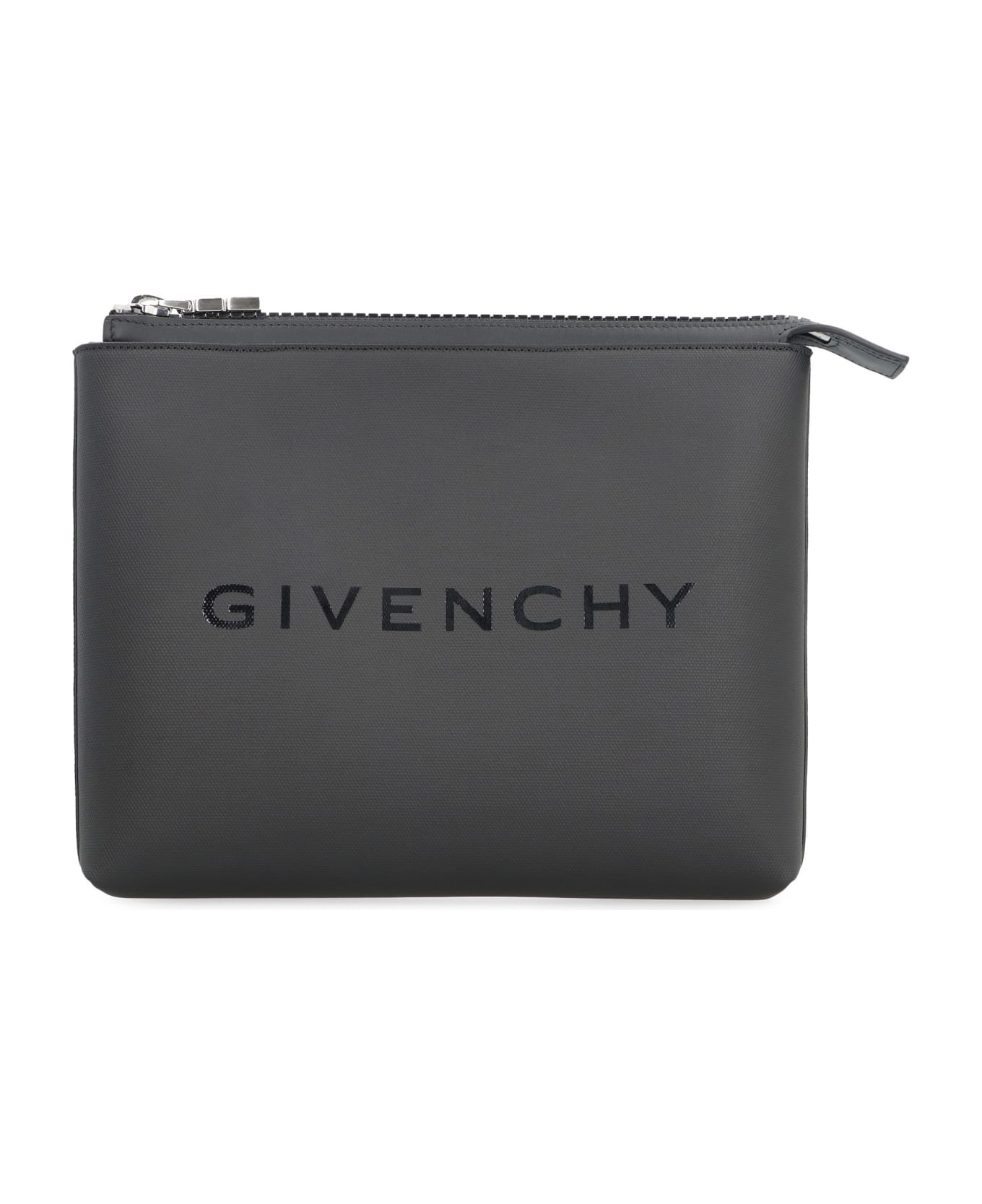 Givenchy Coated Canvas Flat Pouch - Black トラベルバッグ